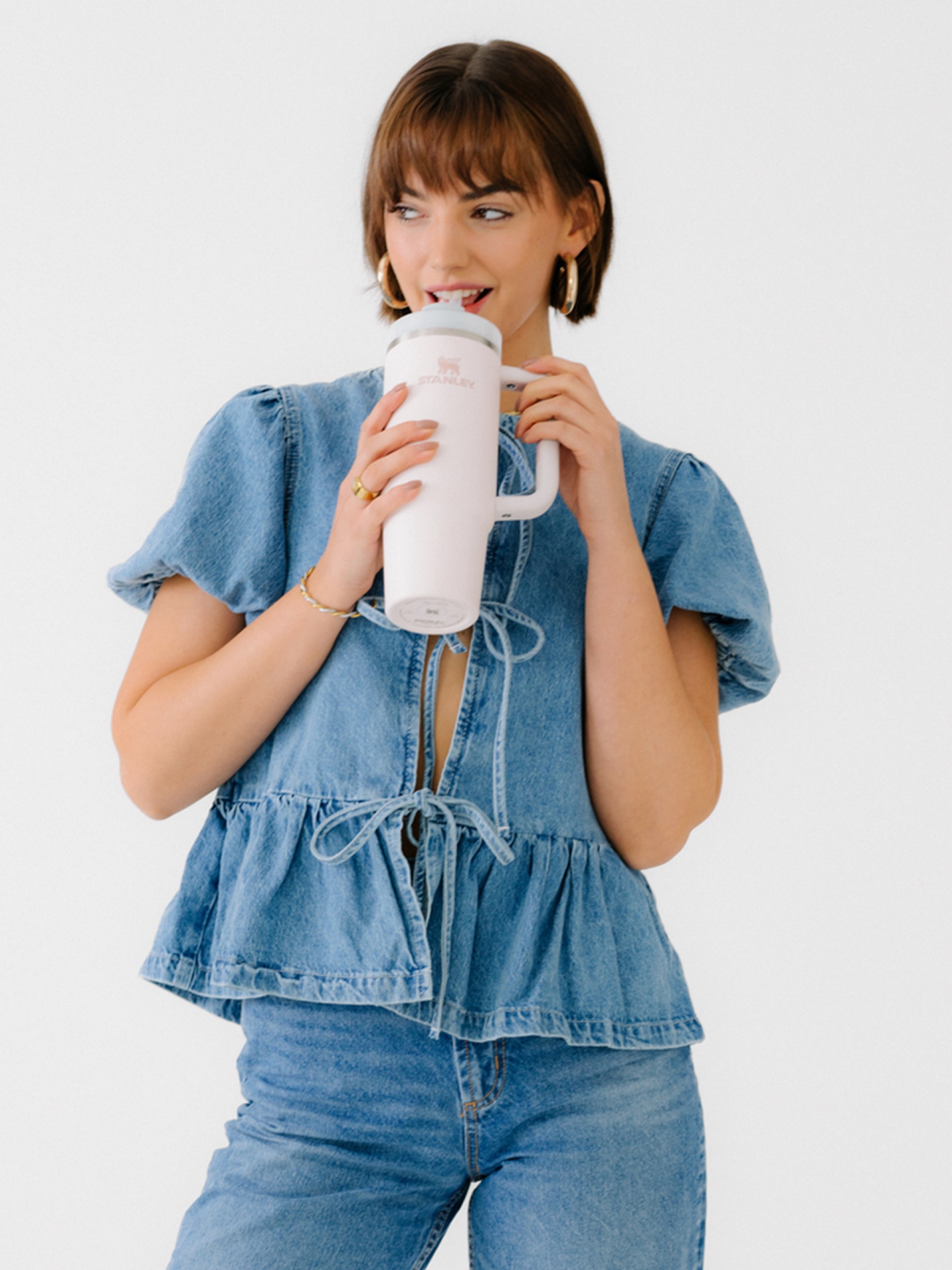 Copo Térmico Stanley Quencher H2.0 Flowstate Tumbler 0.89L Rosa