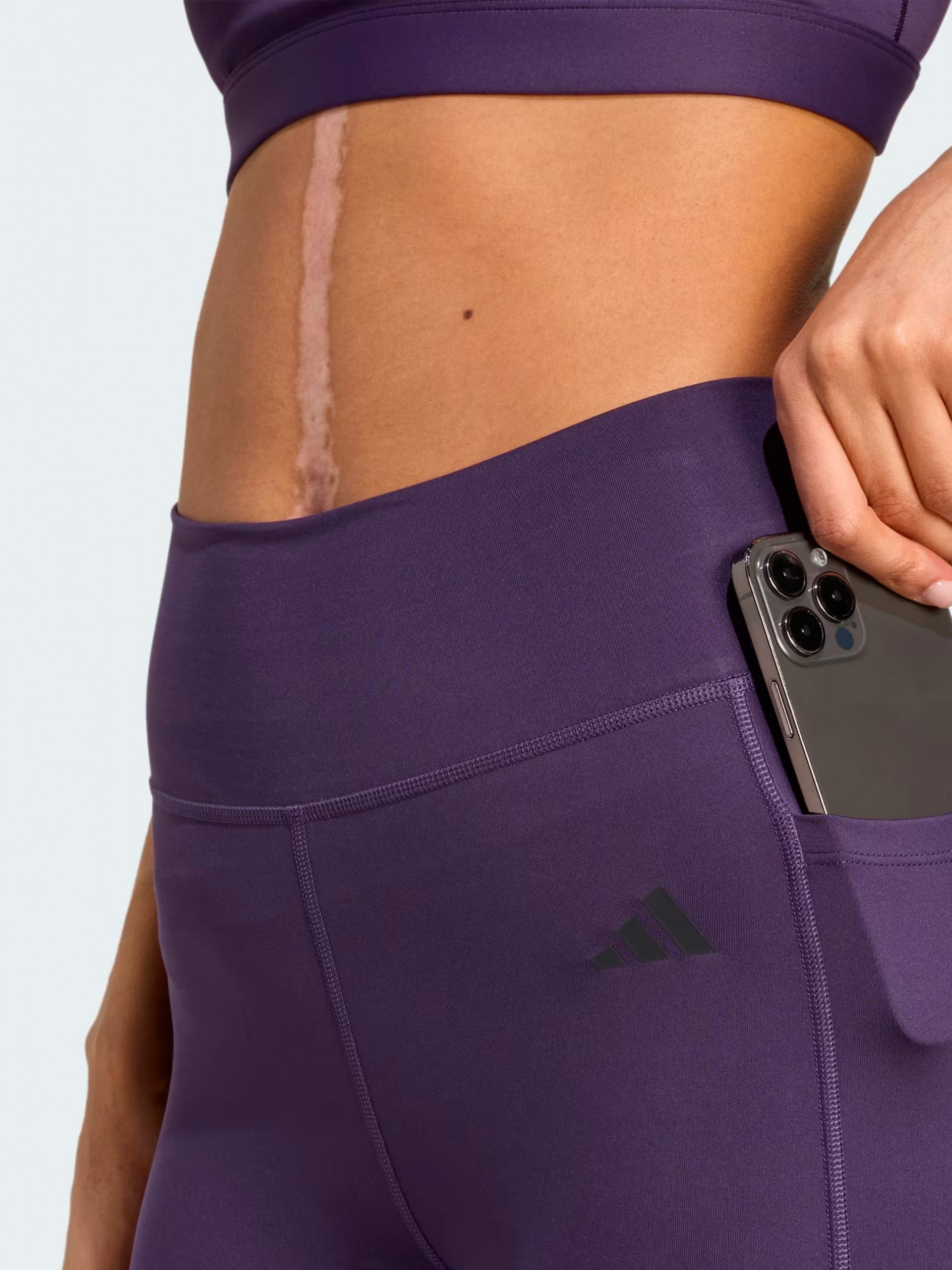 Leggings de Entrenamiento Adidas Optime Essentials Stash Pocket Full-Length Morados