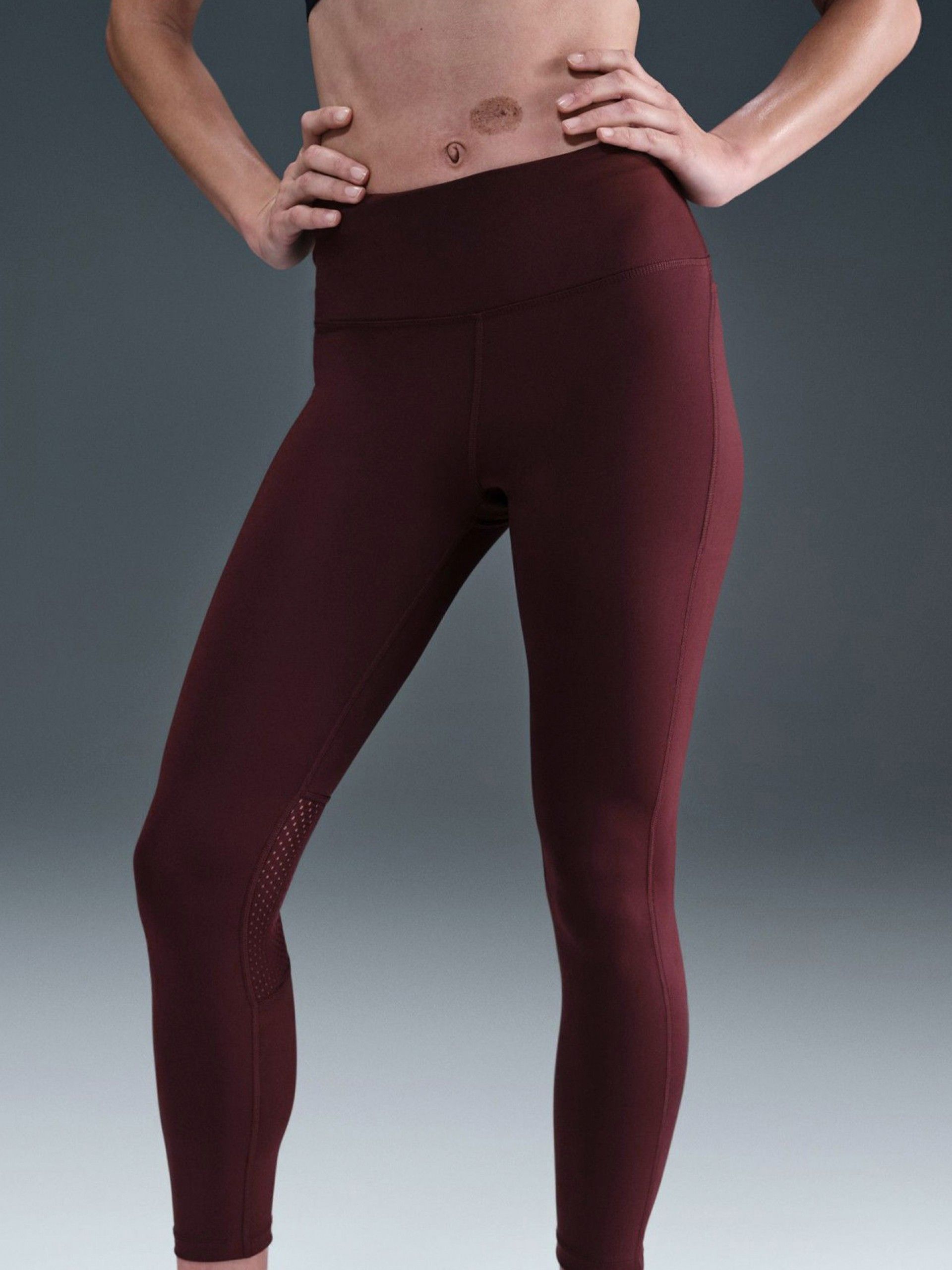 Leggings de Treino Nike Fast Mid-Rise 7/8 Bordeaux Para Mulher