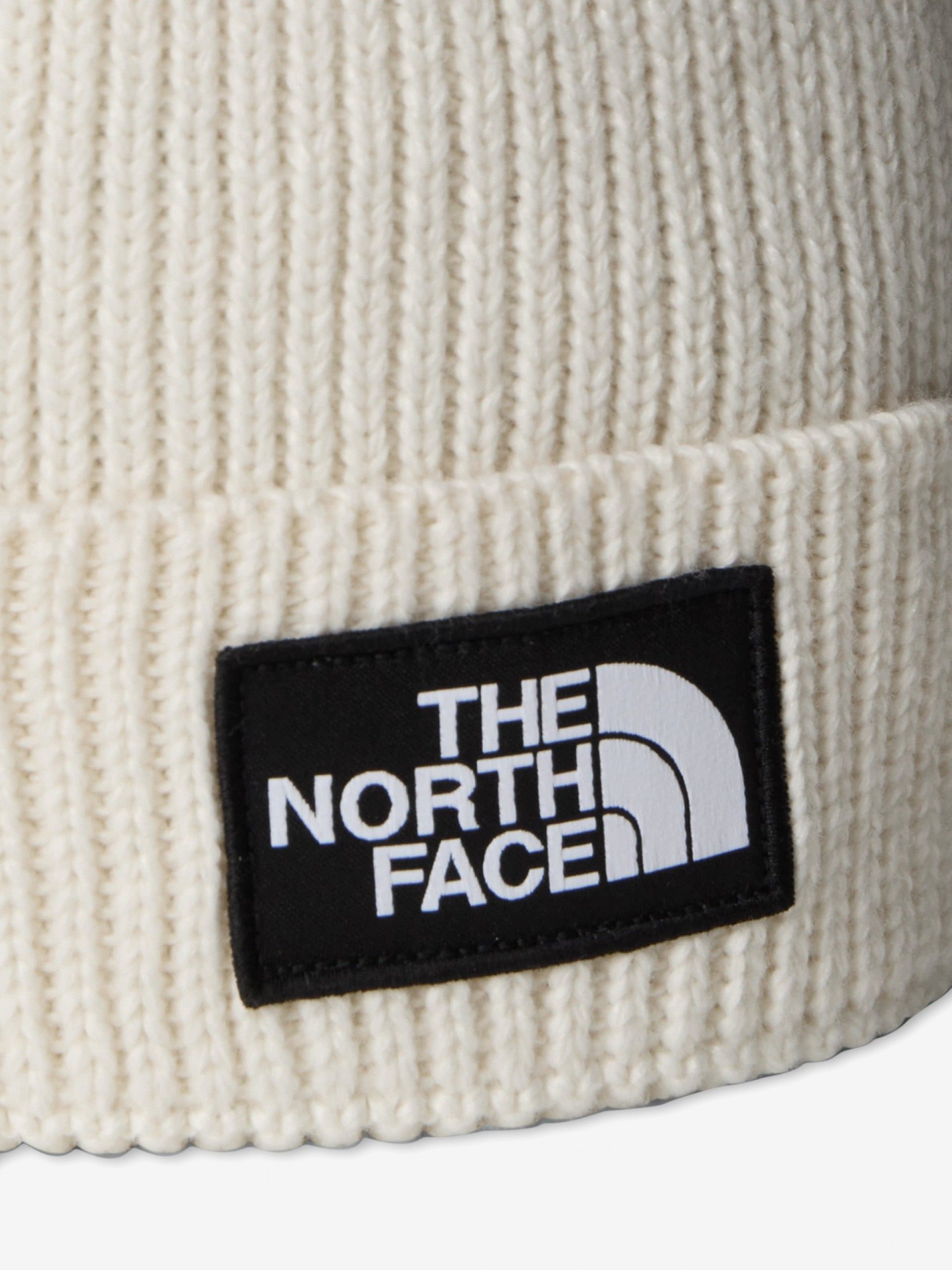 The North Face Logo Box Pompom White Beanie