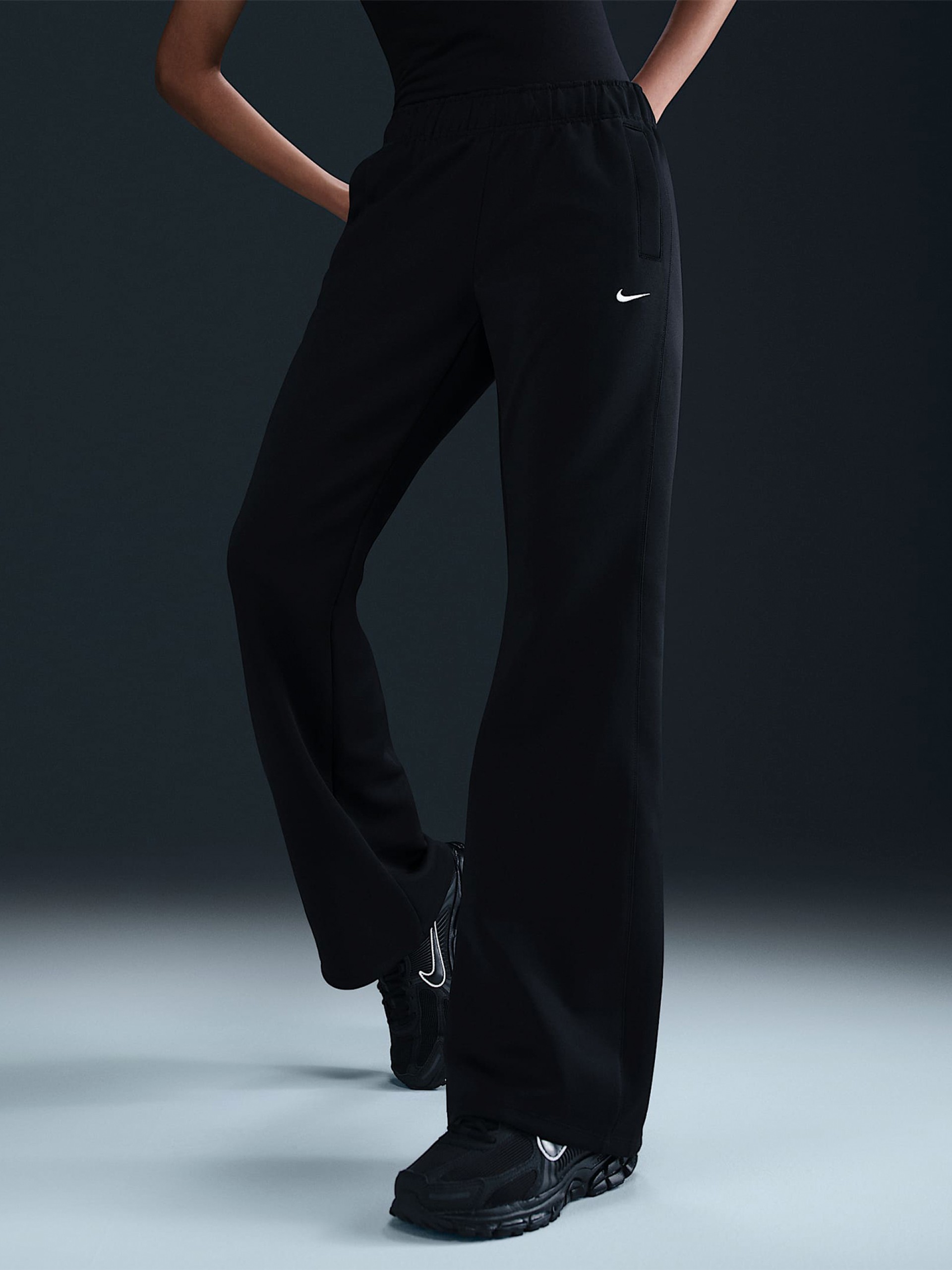 Pantalones Nike Sportswear Windrunner Mid-Rise Slim Negros Para Mujer