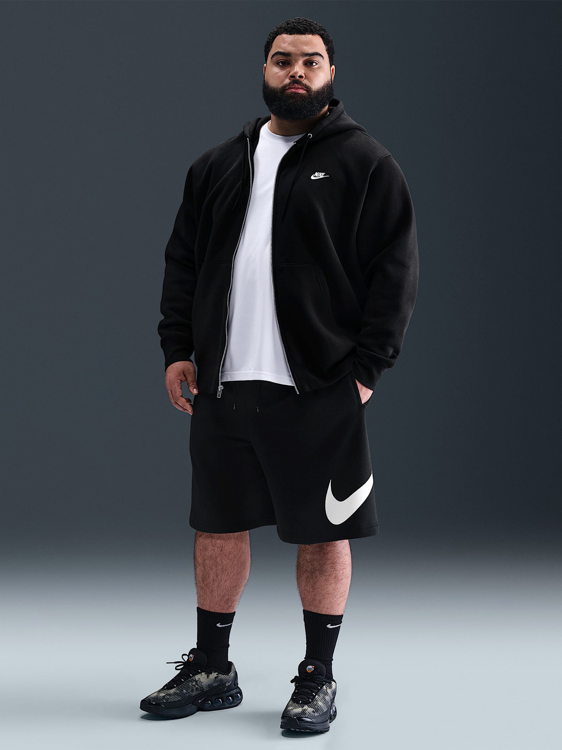 Pantalones Cortos Nike Club Fleece Negros Para Hombre