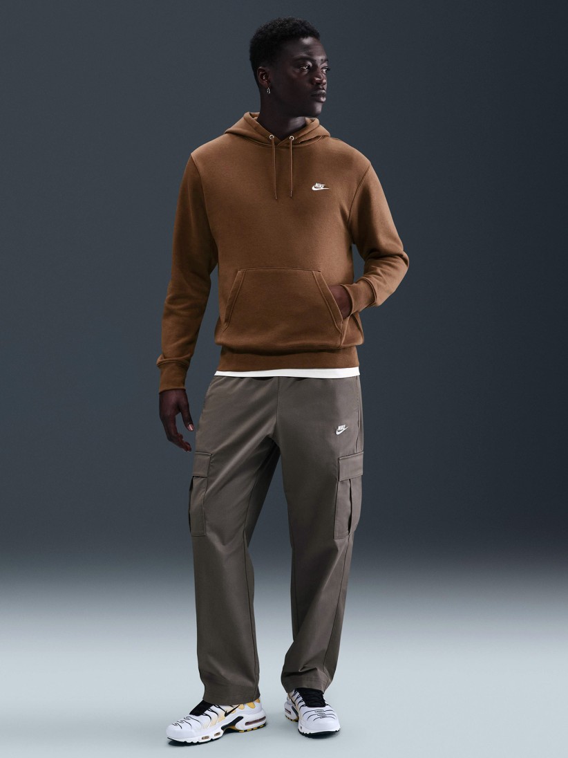 Camisola com Capuz Nike Club Fleece Castanha Para Homem