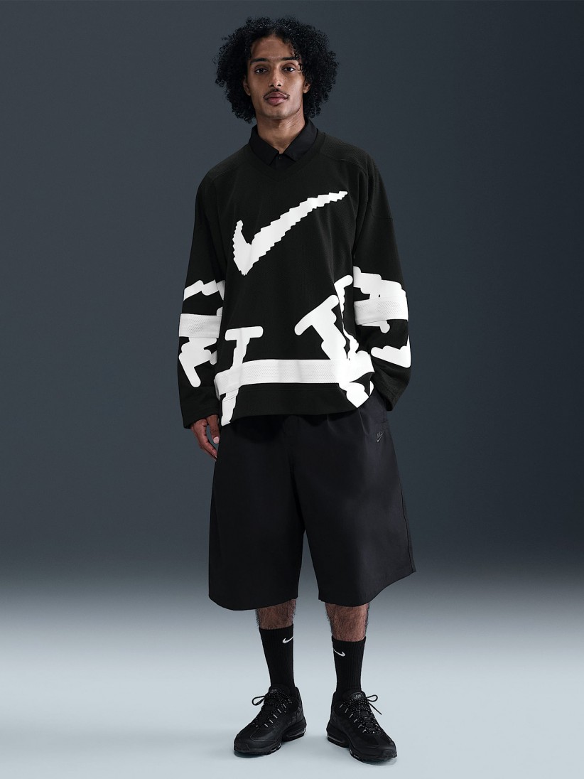 Camisola Nike Sportswear Club Preta e Branca Para Homem