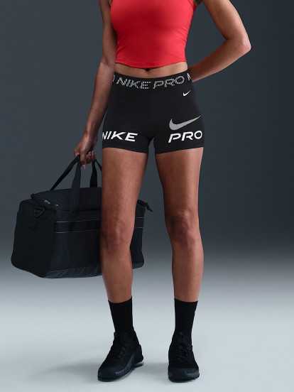 Nike Pro Mid-Rise 7.5cm Black Biker Shorts For Women