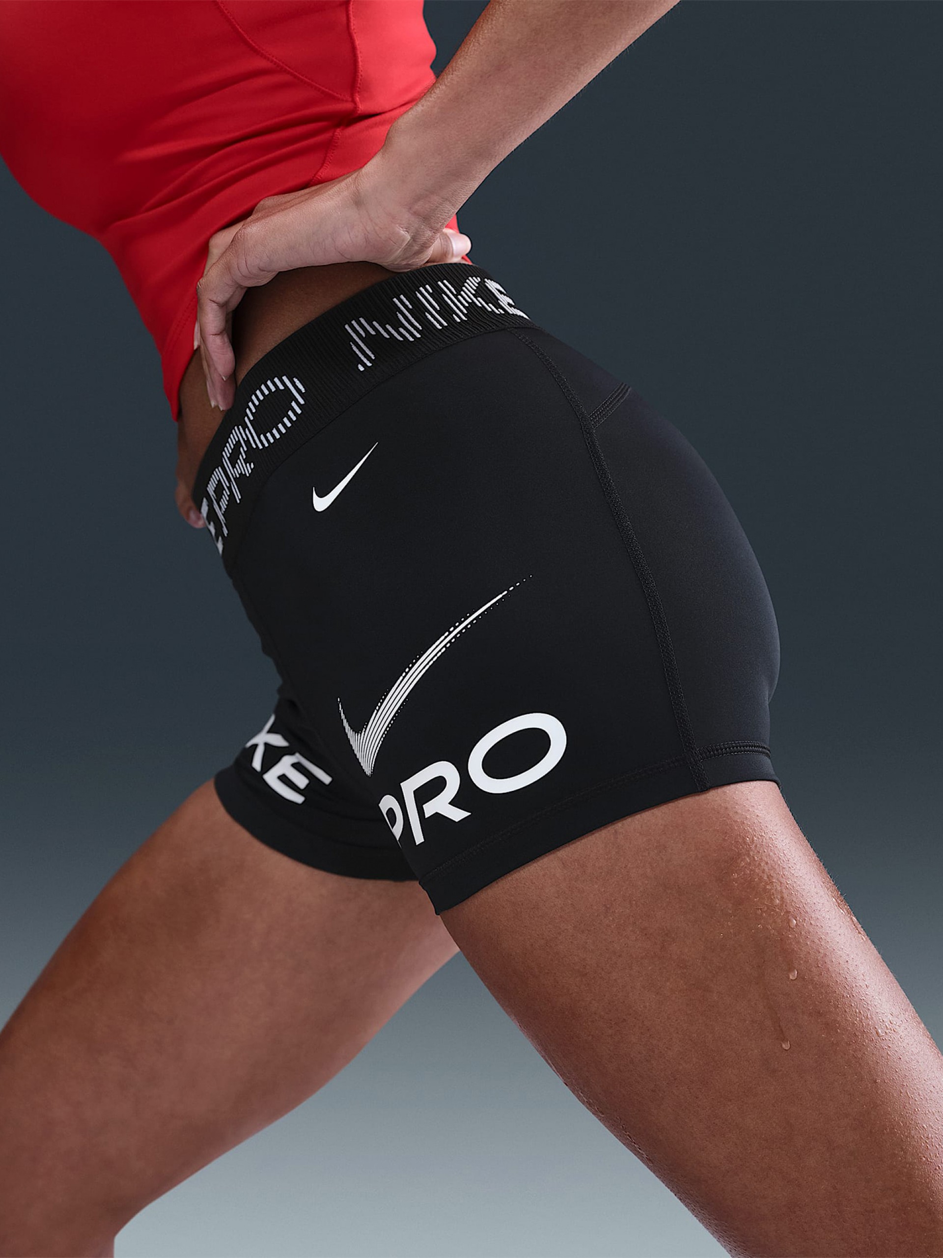 Pantalones Cortos de Ciclismo Nike Pro Mid-Rise 7.5cm Negros Para Mujer