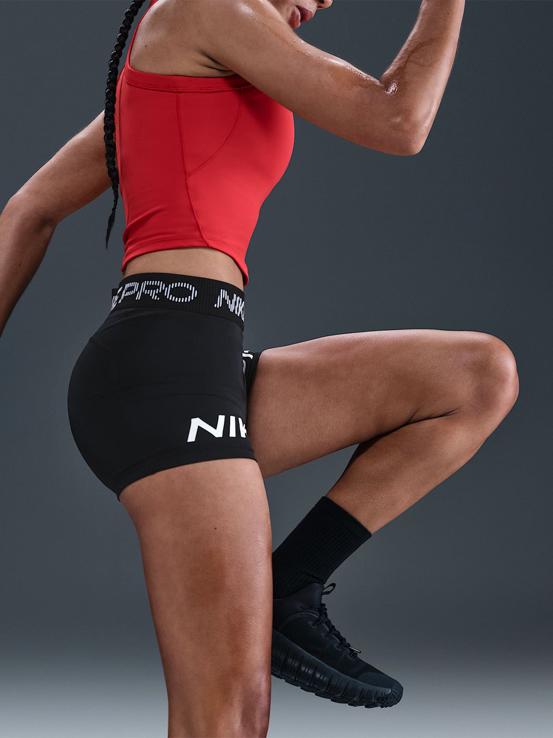 Pantalones Cortos de Ciclismo Nike Pro Mid-Rise 7.5cm Negros Para Mujer