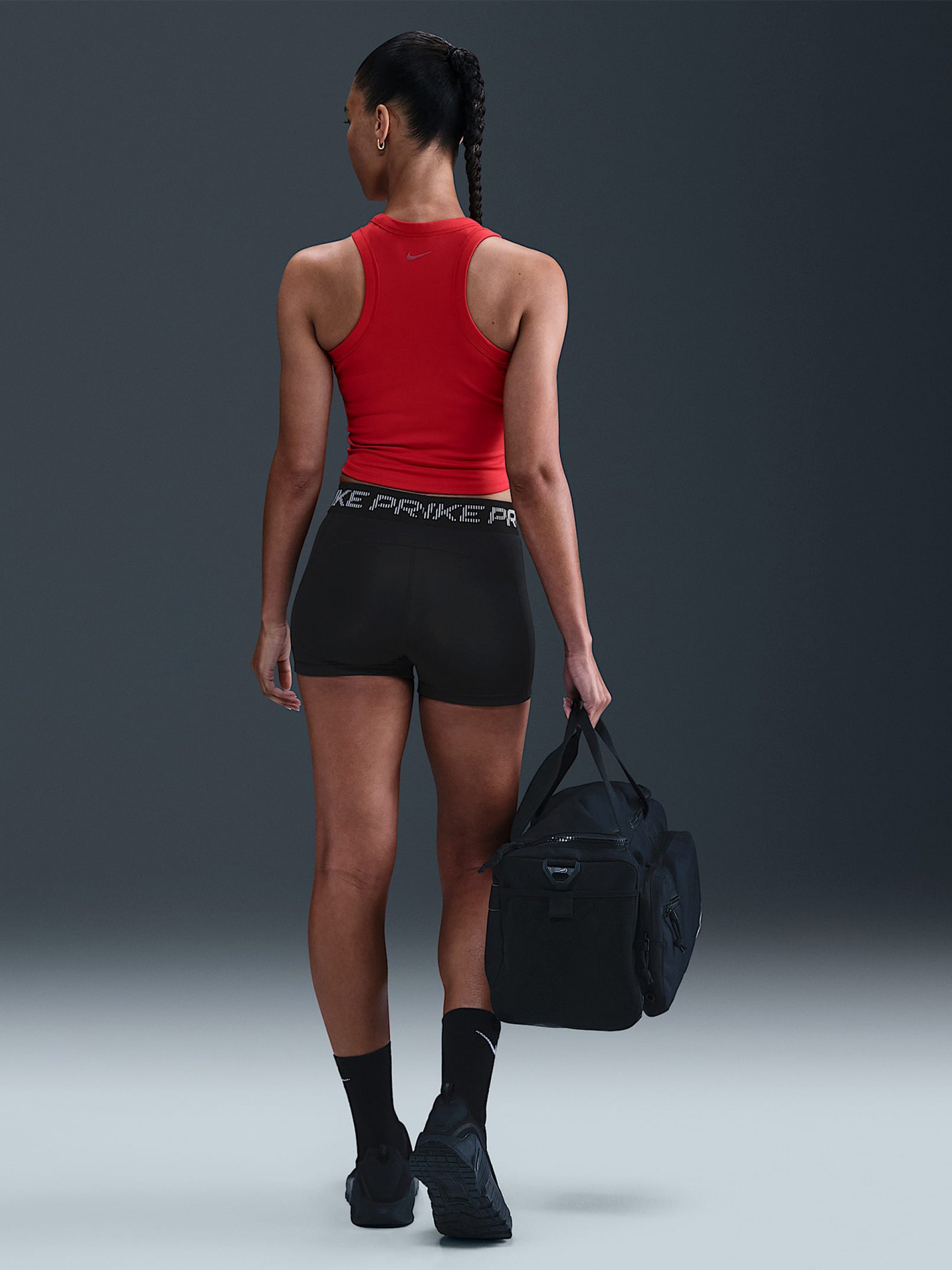 Pantalones Cortos de Ciclismo Nike Pro Mid-Rise 7.5cm Negros Para Mujer