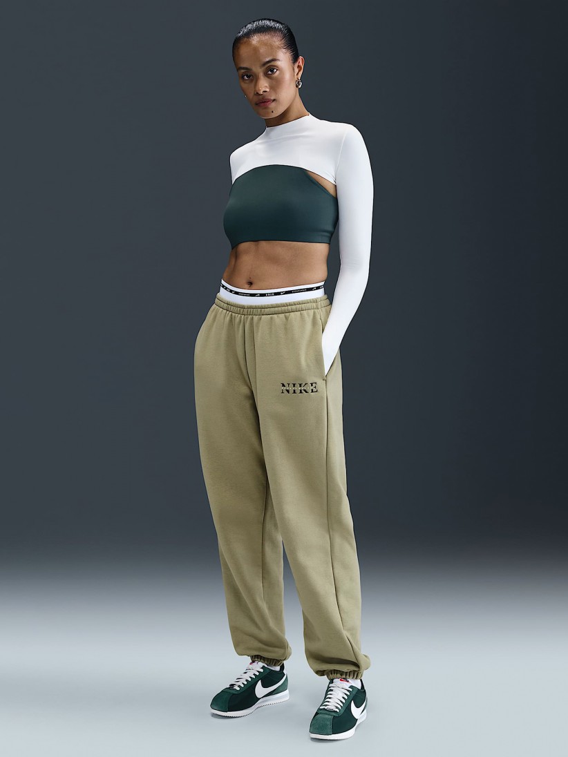 Calas Nike Sportswear Phoenix Fleece High Rise Verdes Para Mulher