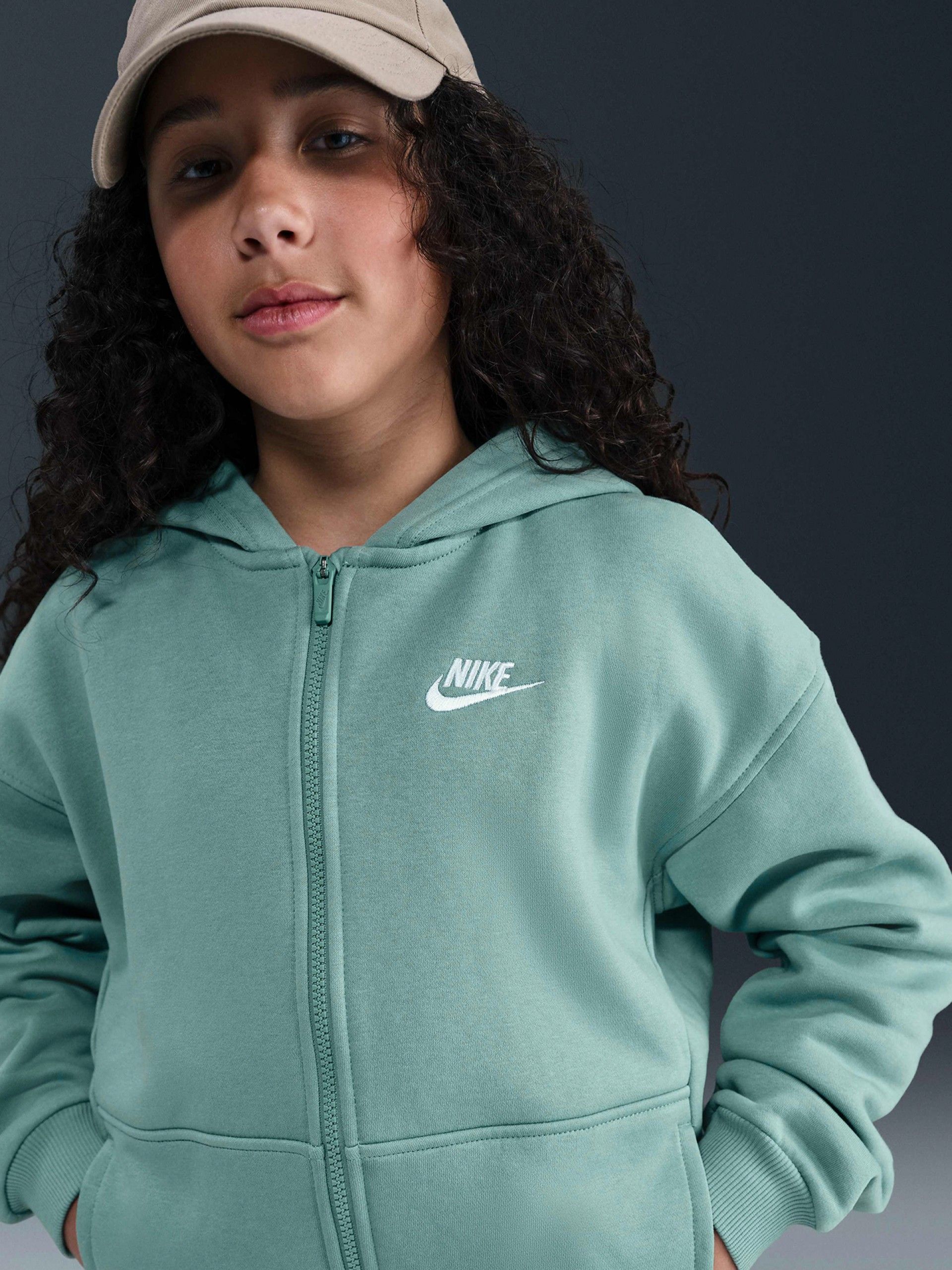 Chaqueta con Capucha Nike Sportswear Club Fleece Júnior Verde