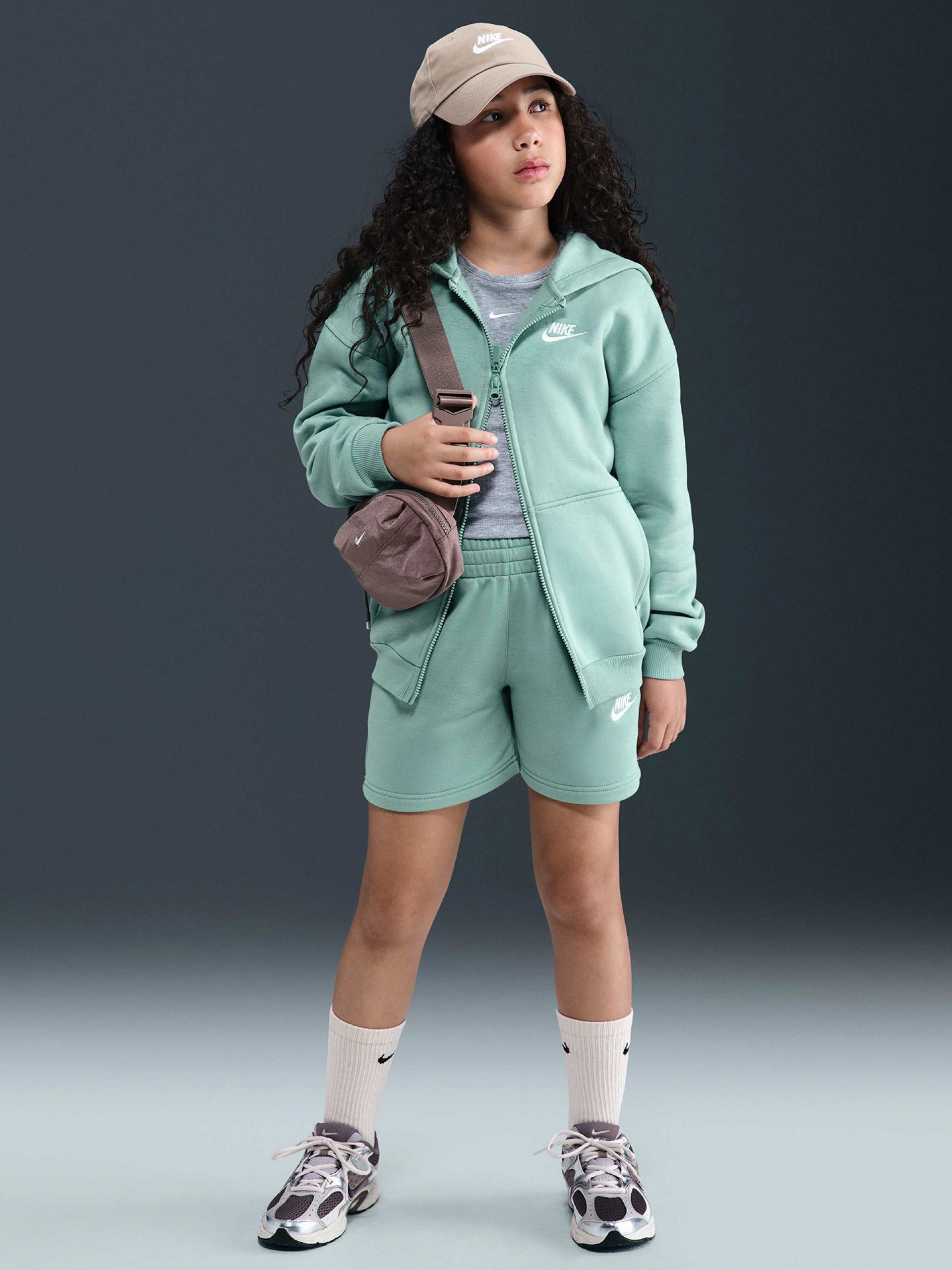 Chaqueta con Capucha Nike Sportswear Club Fleece Júnior Verde