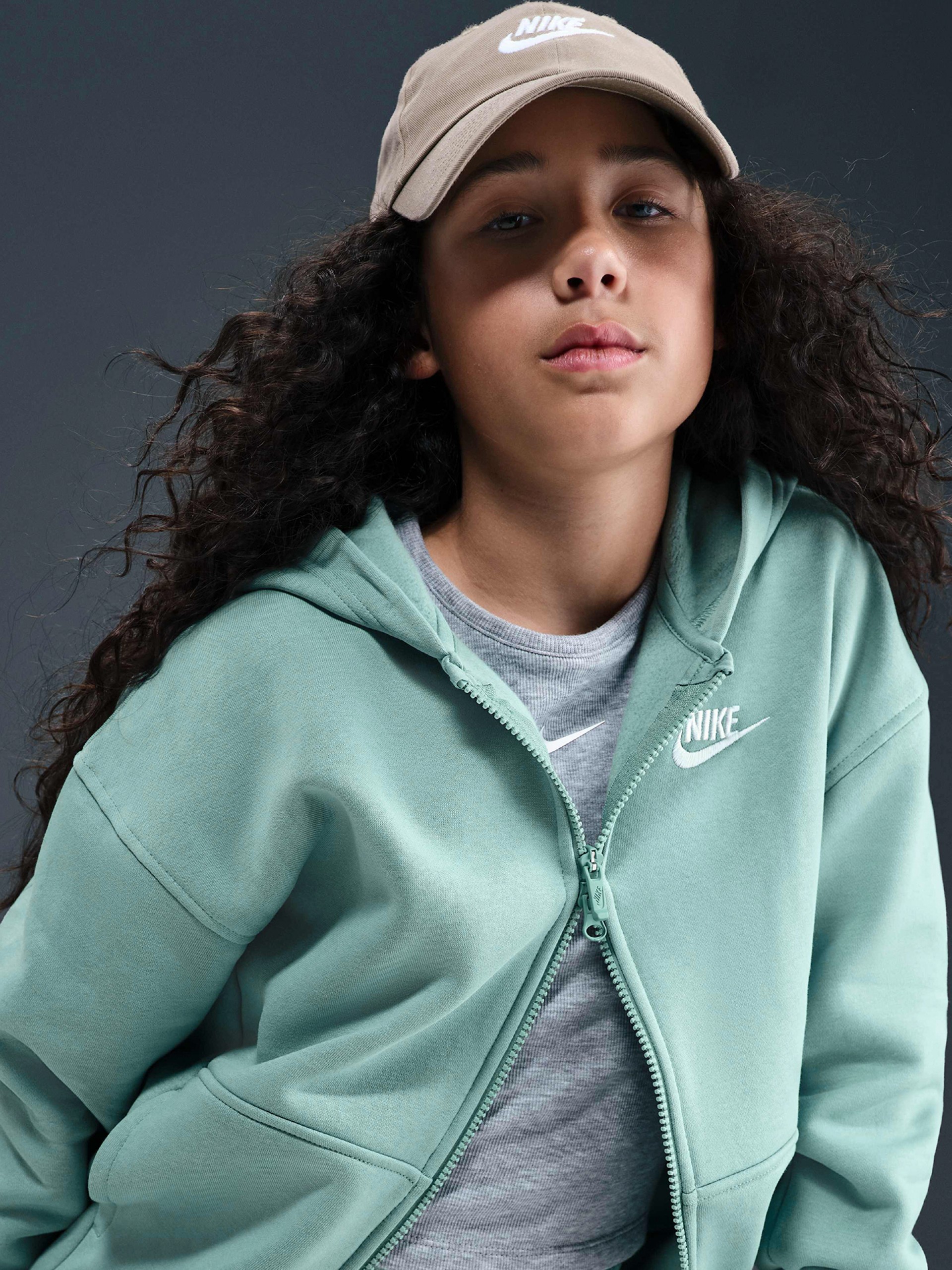 Chaqueta con Capucha Nike Sportswear Club Fleece Júnior Verde