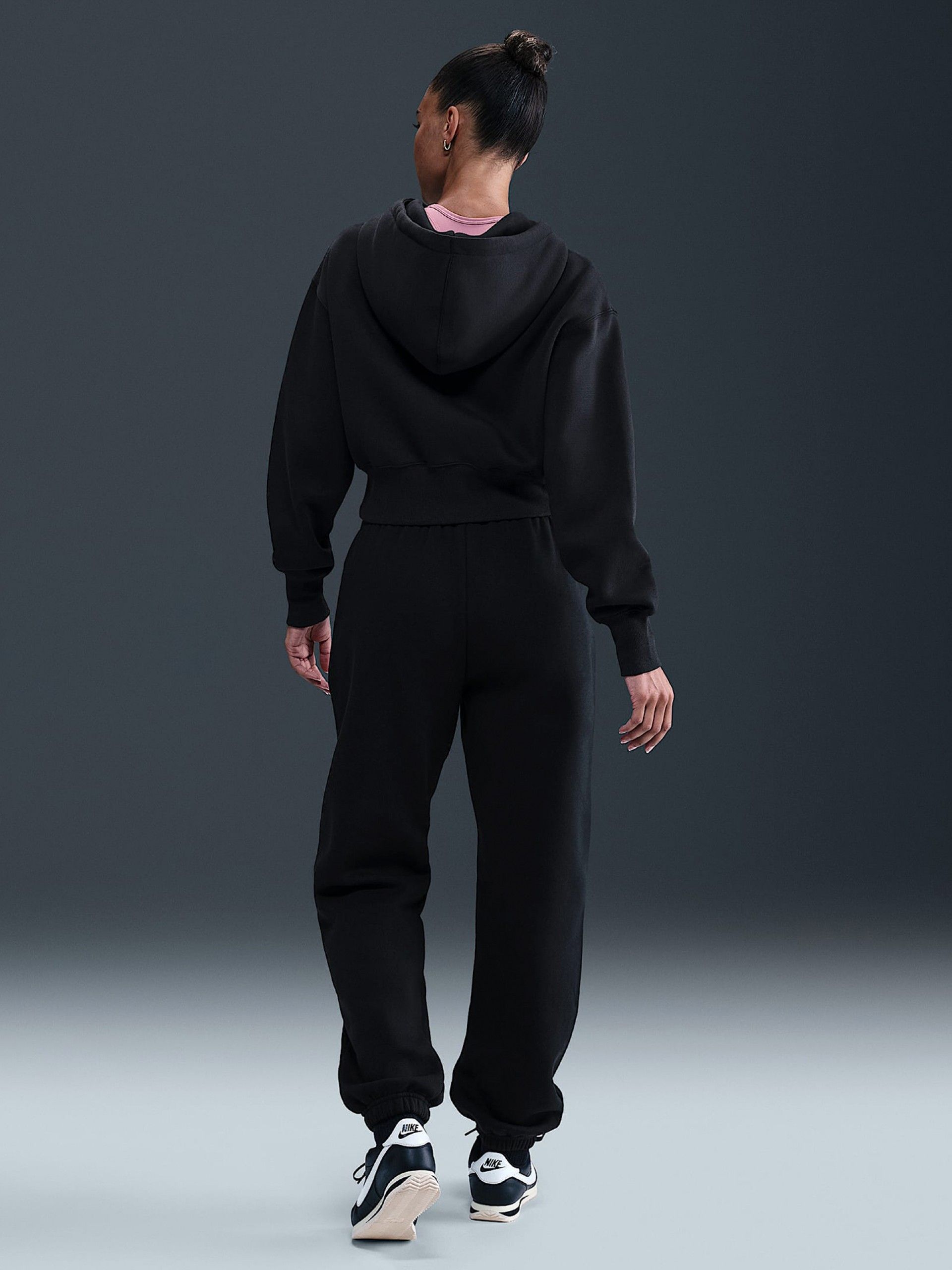 Pantalones Nike Sportswear Phoenix Fleece High Rise Negros Para Mujer