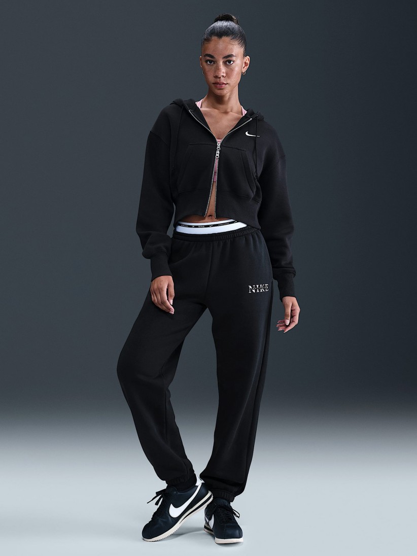 Calas Nike Sportswear Phoenix Fleece High Rise Pretas Para Mulher