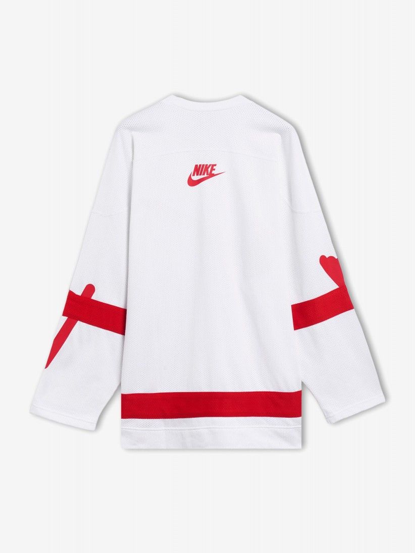 Camisola Nike Sportswear Club Branca e Vermelha Para Homem