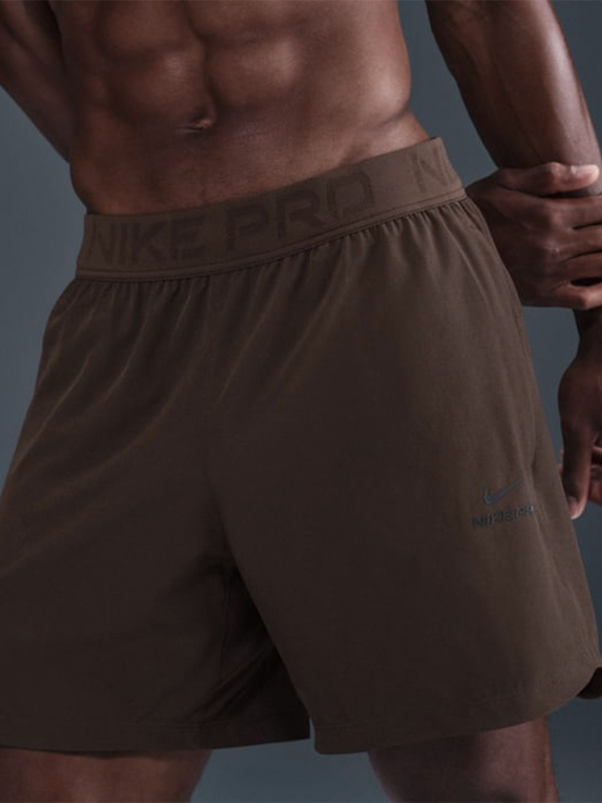 Nike Pro Dri-FIT 15cm Brown Training Shorts For Men