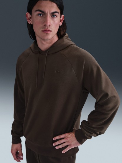 Camisola com Capuz de Treino Nike Primary Fleece UV Dri-FIT Castanha Para Homem