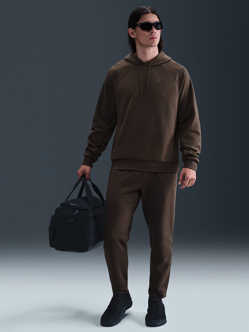 Camisola com Capuz de Treino Nike Primary Fleece UV Dri-FIT Castanha Para Homem