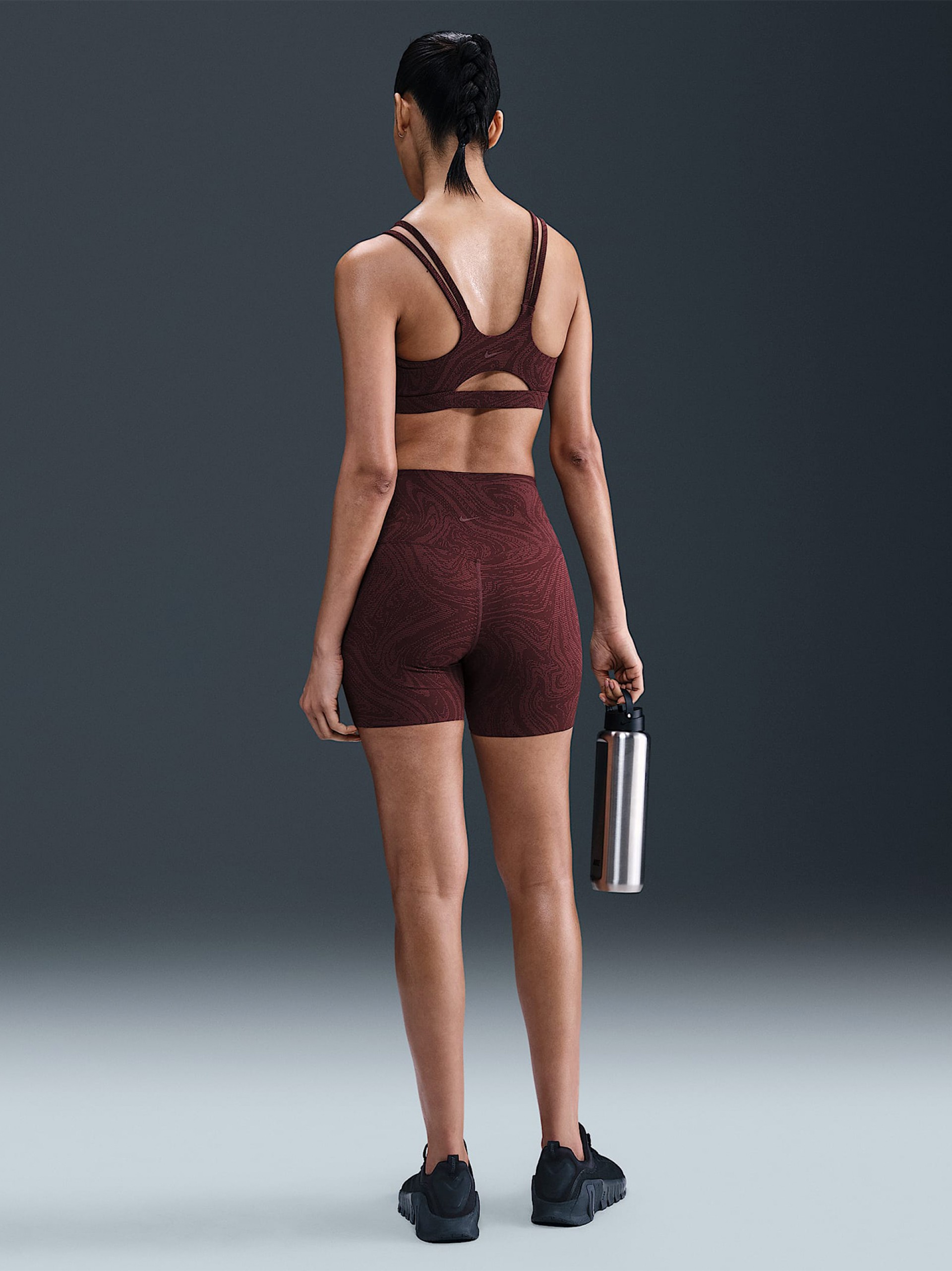 Nike Zenvy High Rise 13cm Burgundy Biker Shorts For Women