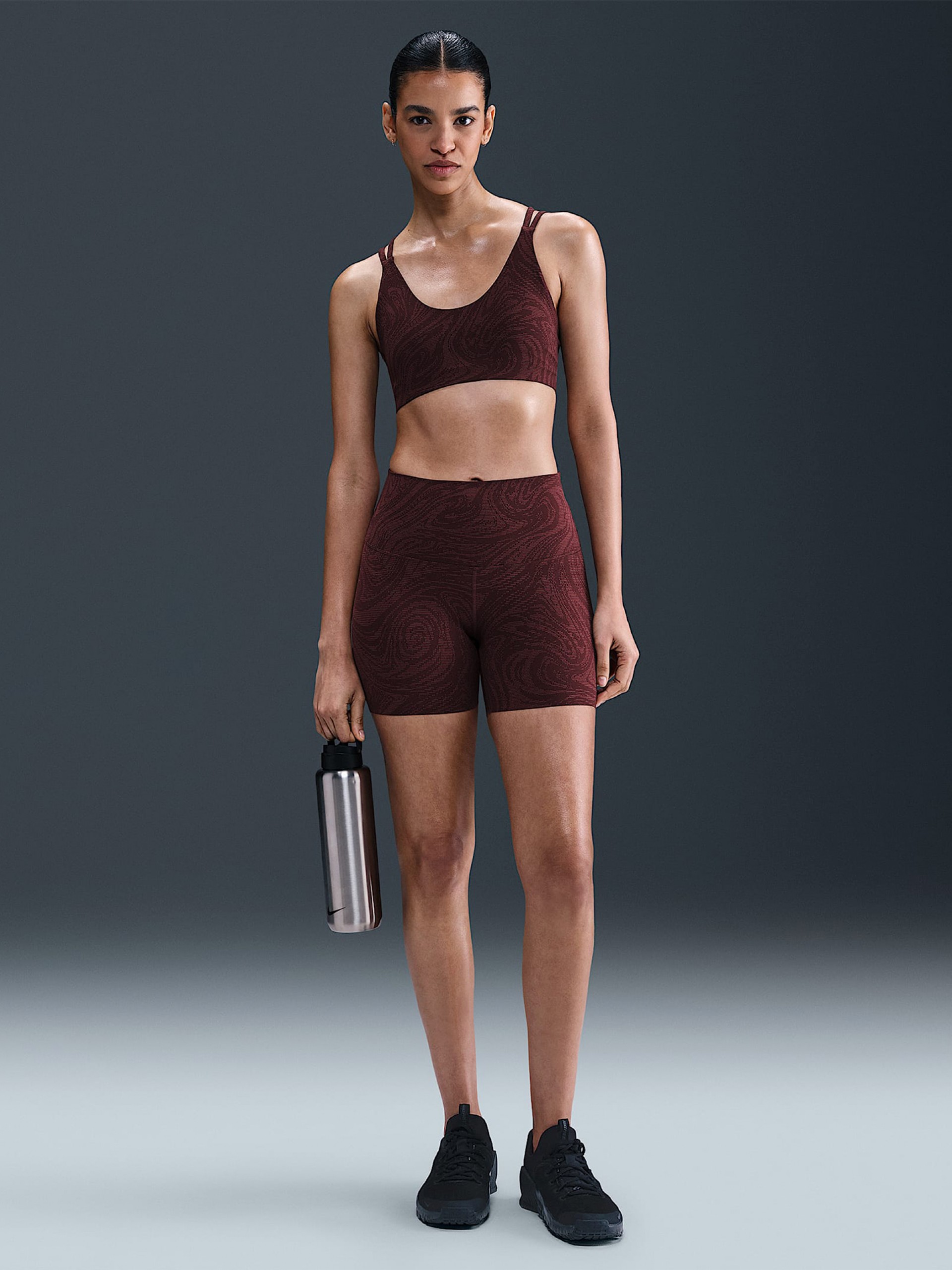 Nike Zenvy High Rise 13cm Burgundy Biker Shorts For Women