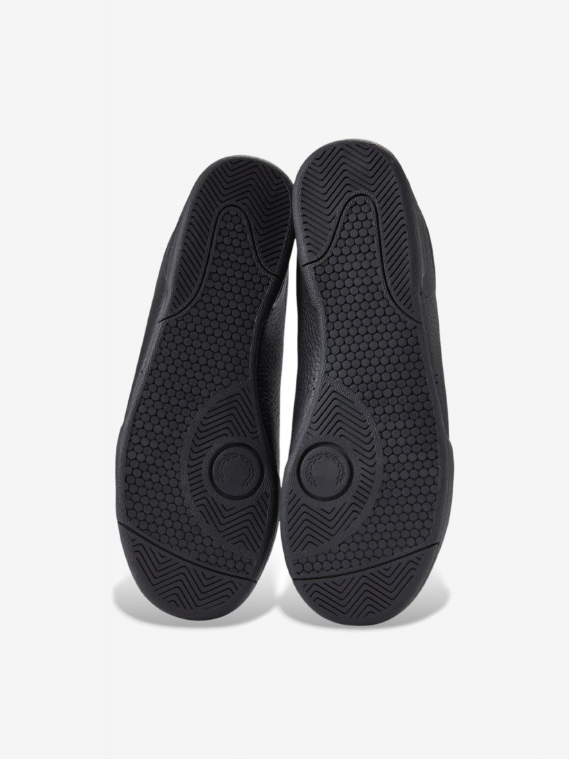 Sapatilhas Fred Perry B722 Pretas Em Couro Granulado