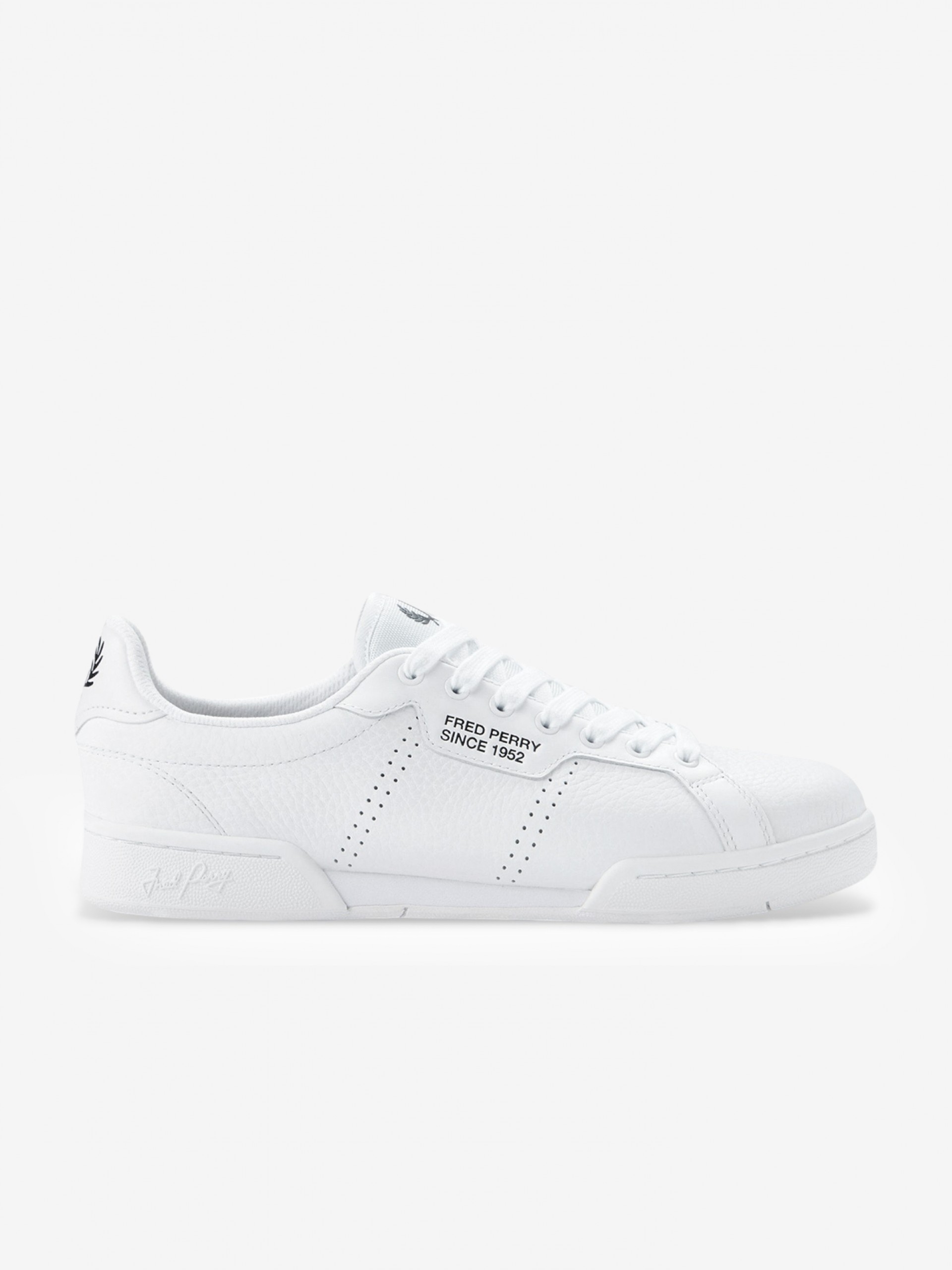 Zapatillas Fred Perry B722 Blancas De Piel Granulada