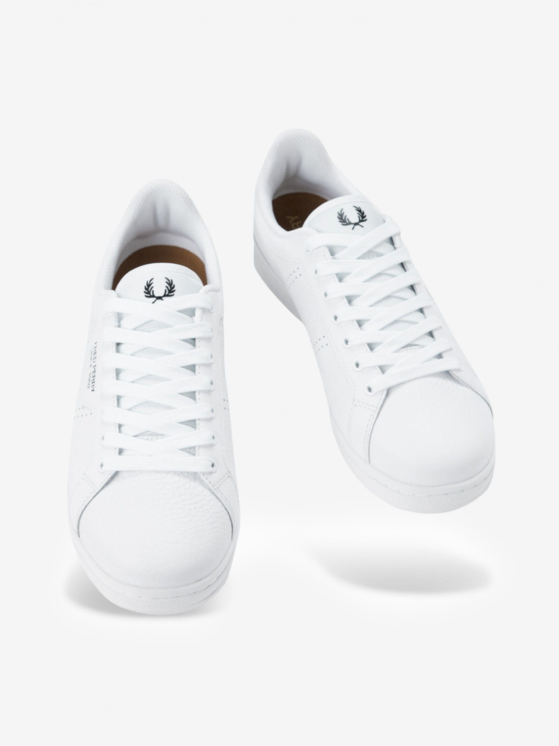 Zapatillas Fred Perry B722 Blancas De Piel Granulada