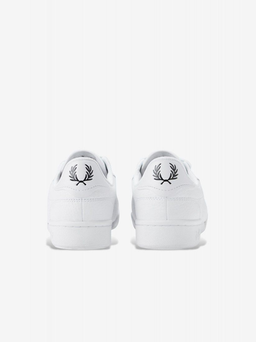 Sapatilhas Fred Perry B722 Brancas Em Couro Granulado