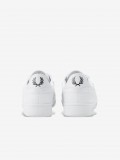 Sapatilhas Fred Perry B722 Brancas Em Couro Granulado