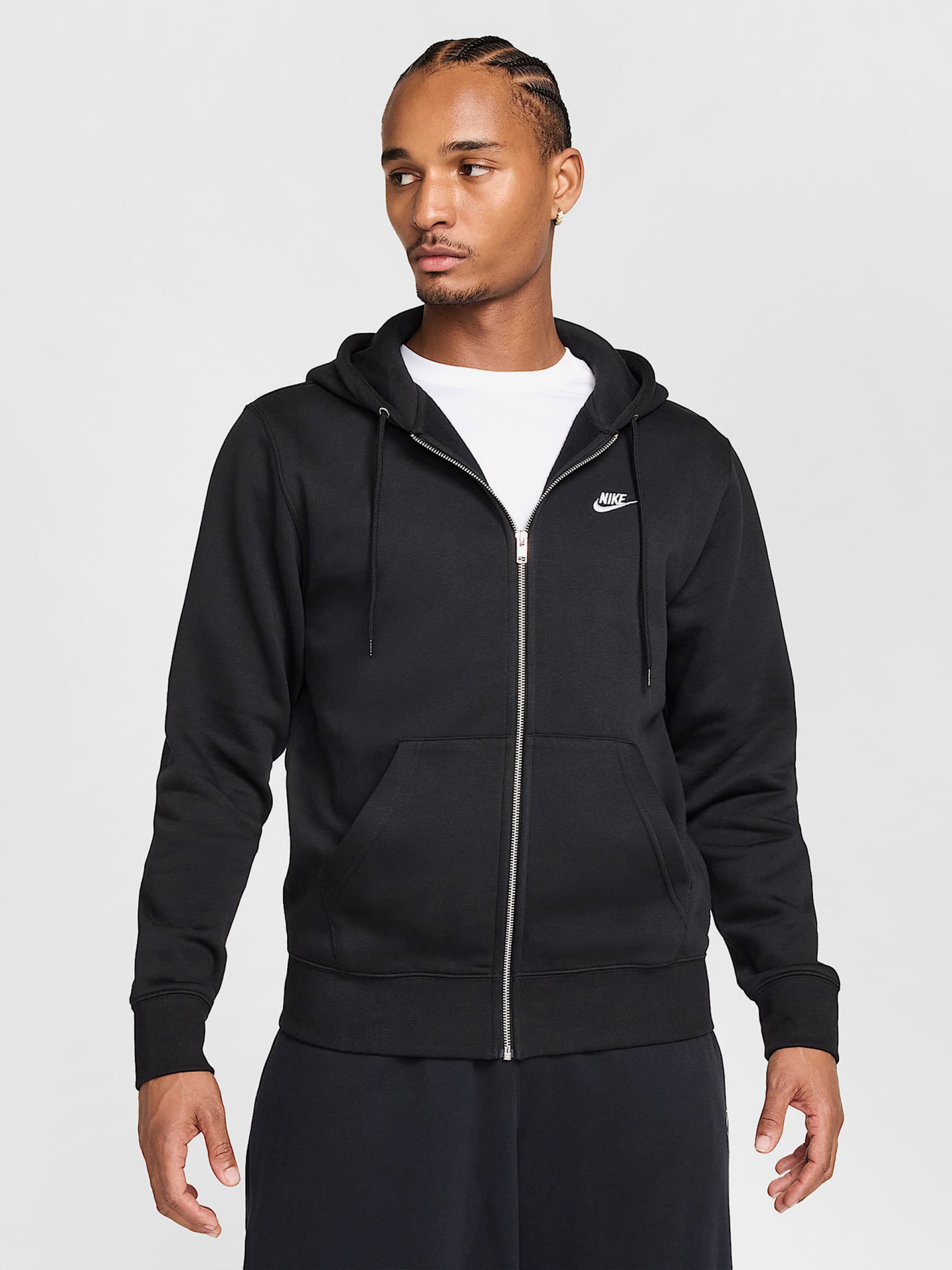 Nike Club Black Hooded Jacket For Men