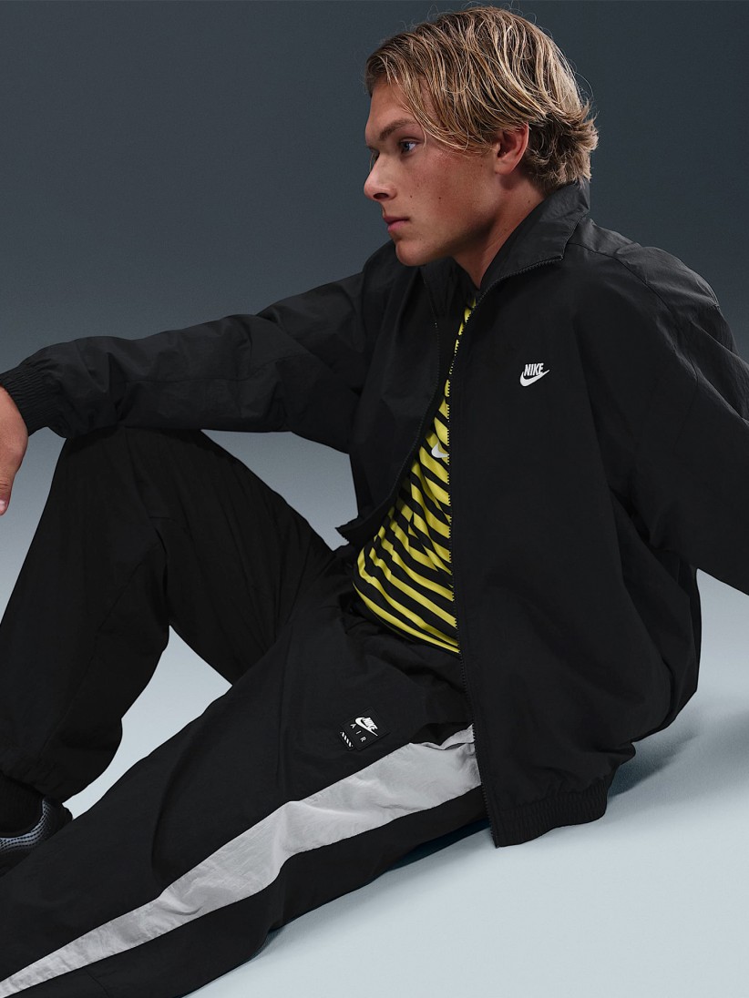 Nike Air Woven Black and White Trousers For Men