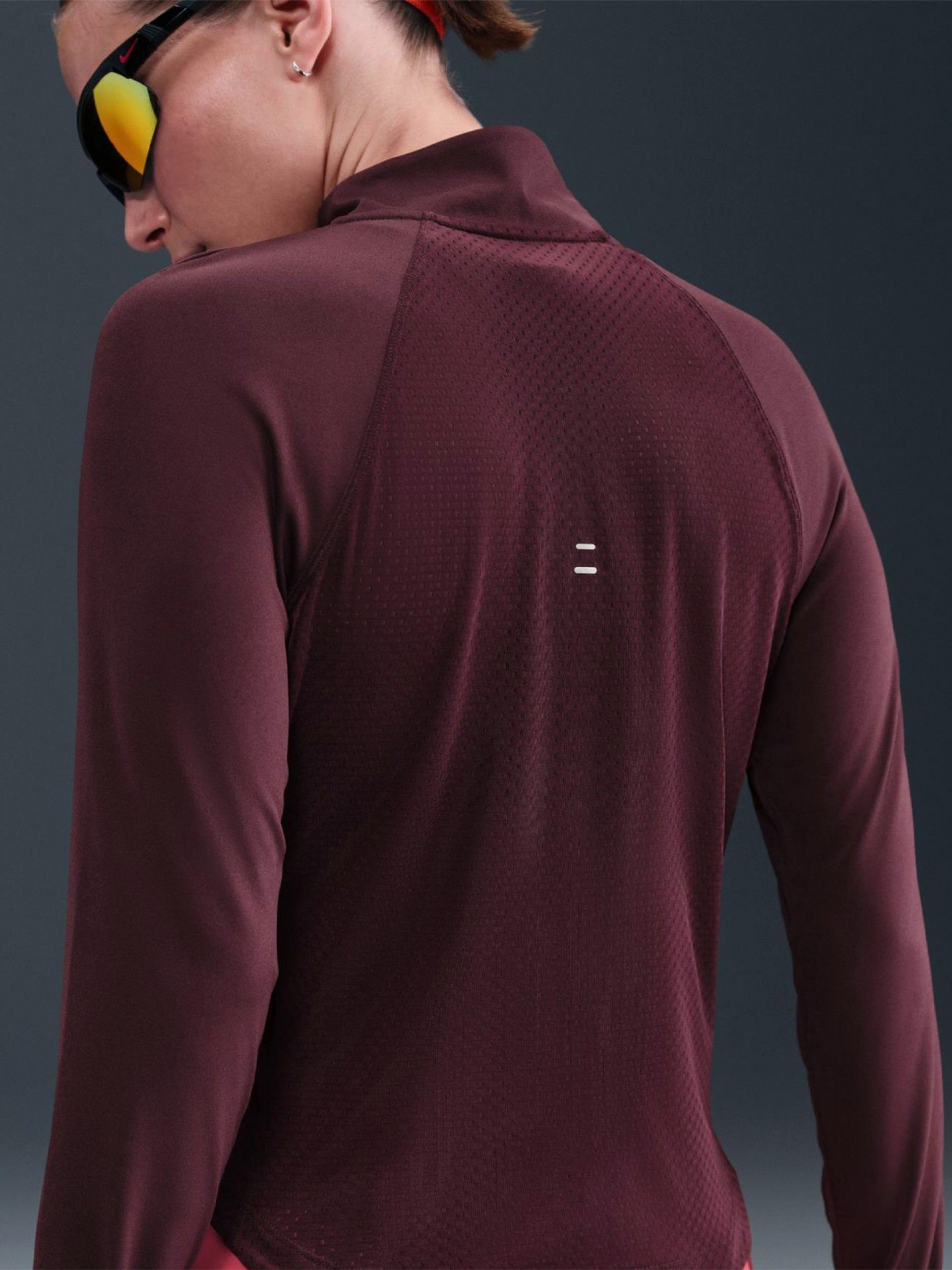 Nike Tempo Dri-FIT Burgundy Running Zip Sweater For Women