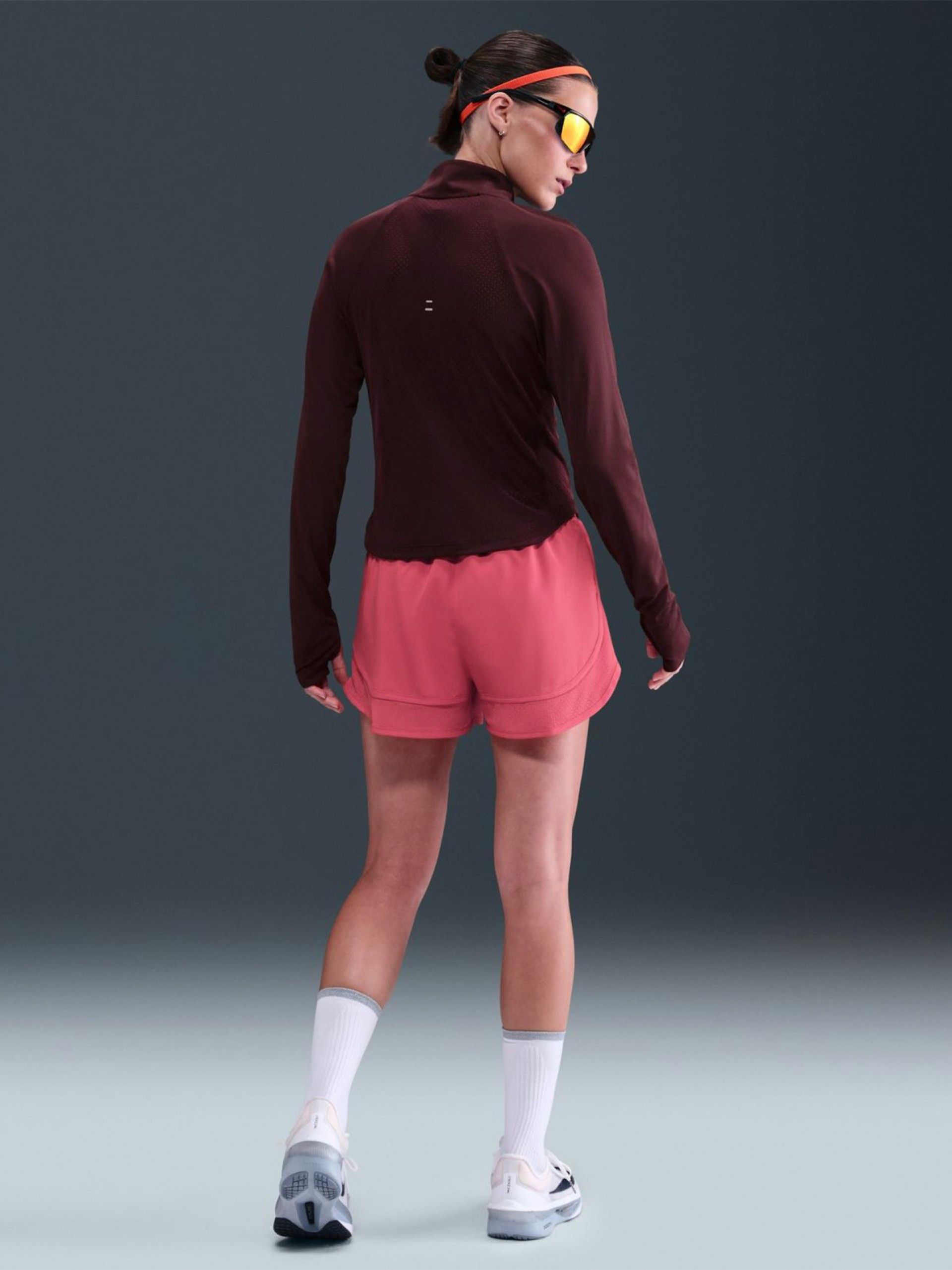 Camisola com Fecho de Running Nike Tempo Dri-FIT Bordeaux Para Mulher