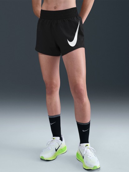 Nike Swoosh Dri-FIT Mid-Rise Loose 7.5cm Black Running Shorts For Women