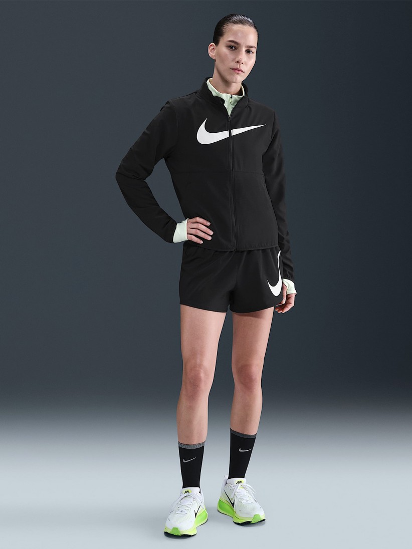 Nike Swoosh Dri-FIT Mid-Rise Loose 7.5cm Black Running Shorts For Women