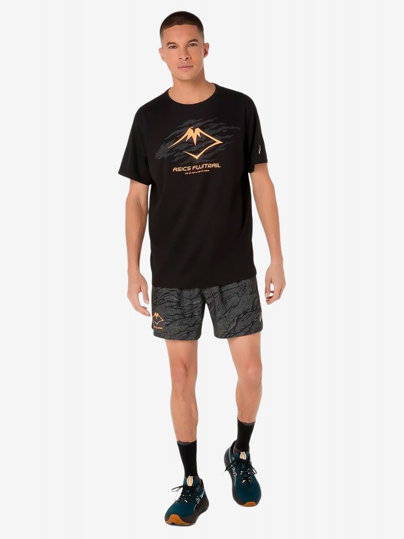 Cales de Trail Asics Fujitrail All Over Print 12.7cm Pretos e Cinzentos