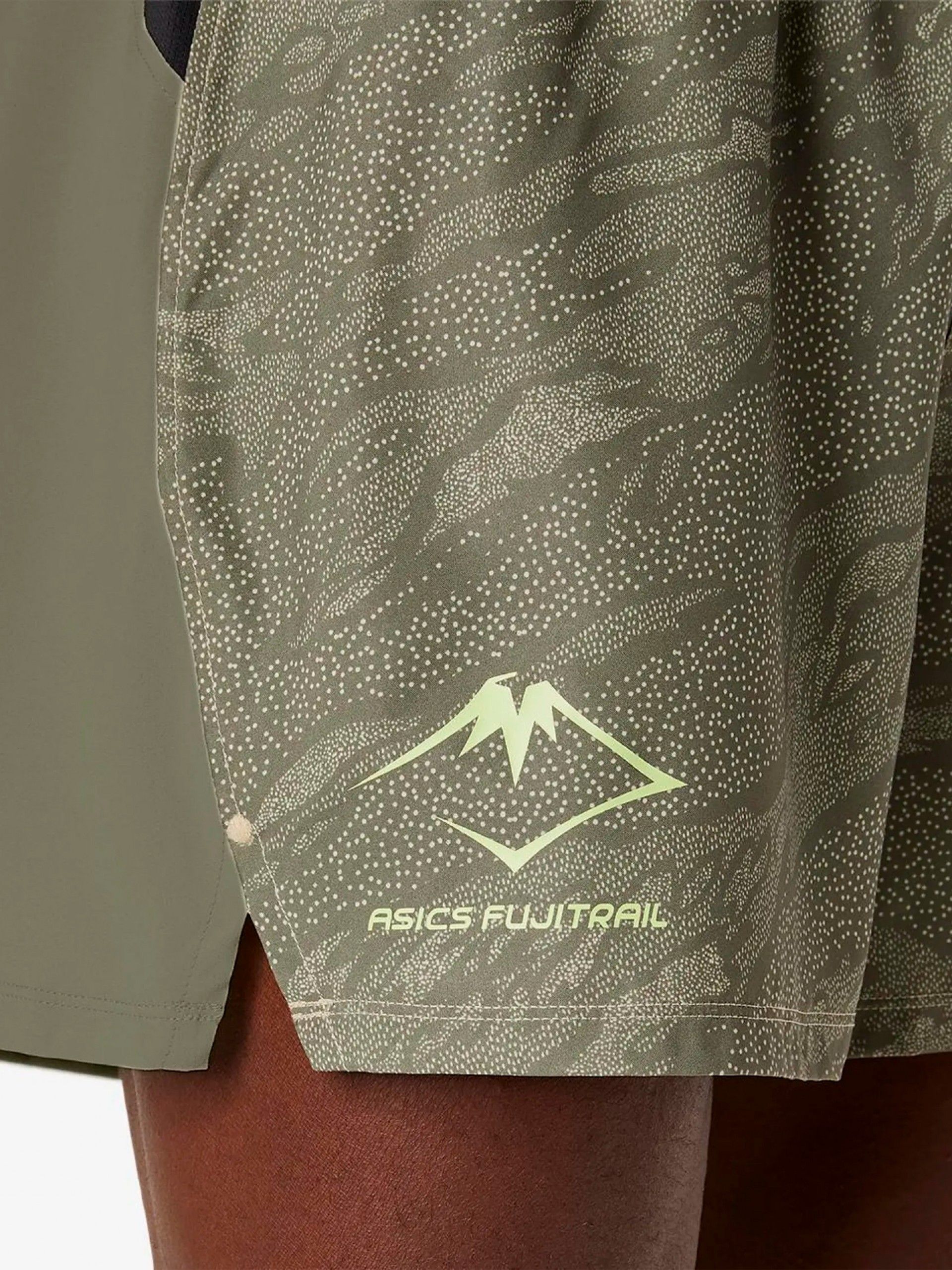 Asics Fujitrail All Over Print 12.7cm Green Trail Shorts