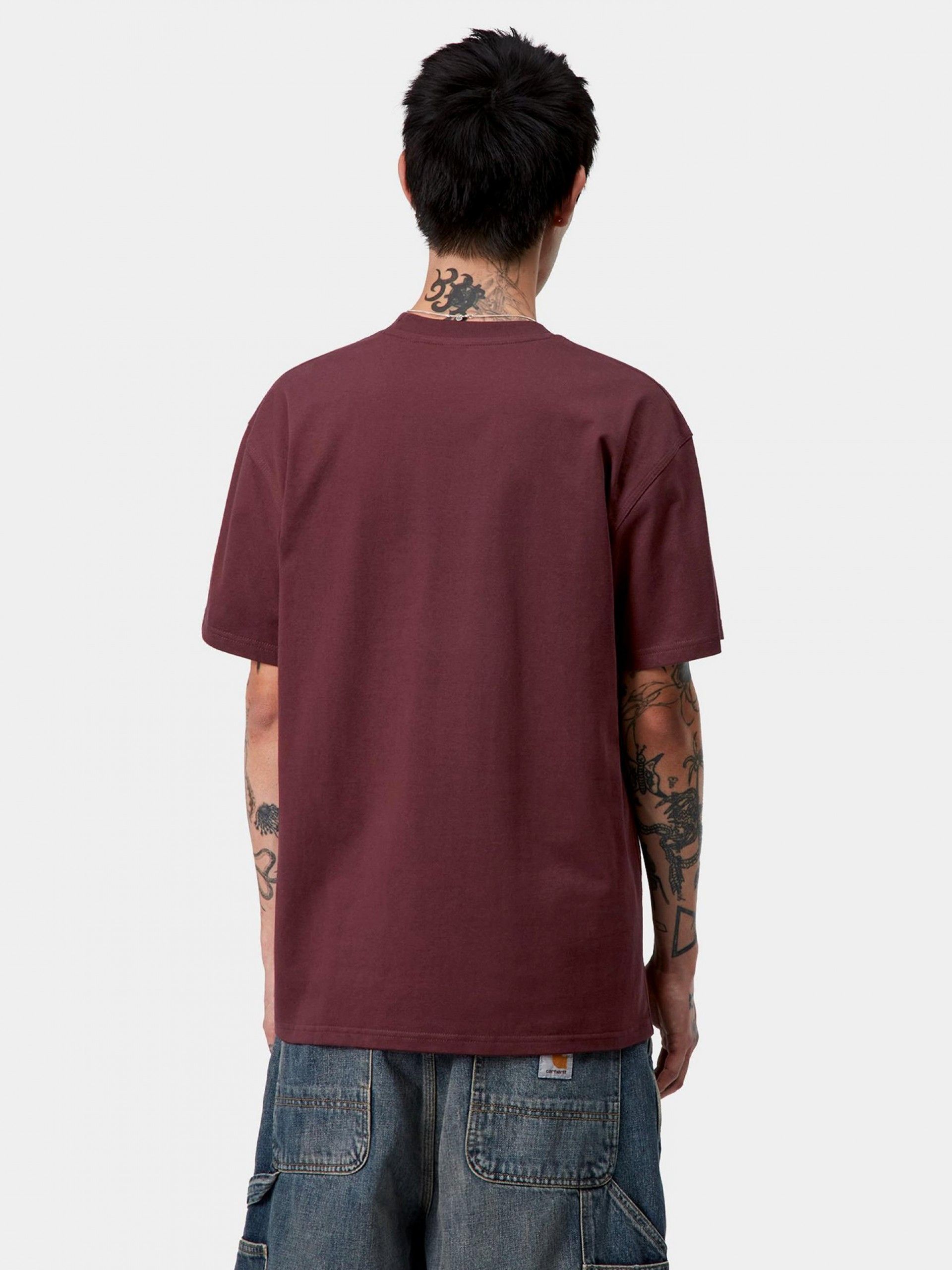 T-shirt Carhartt WIP American Script Bordeaux