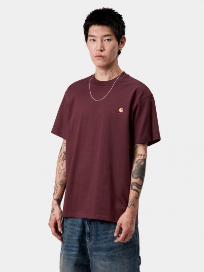 T-shirt Carhartt WIP American Script Bordeaux