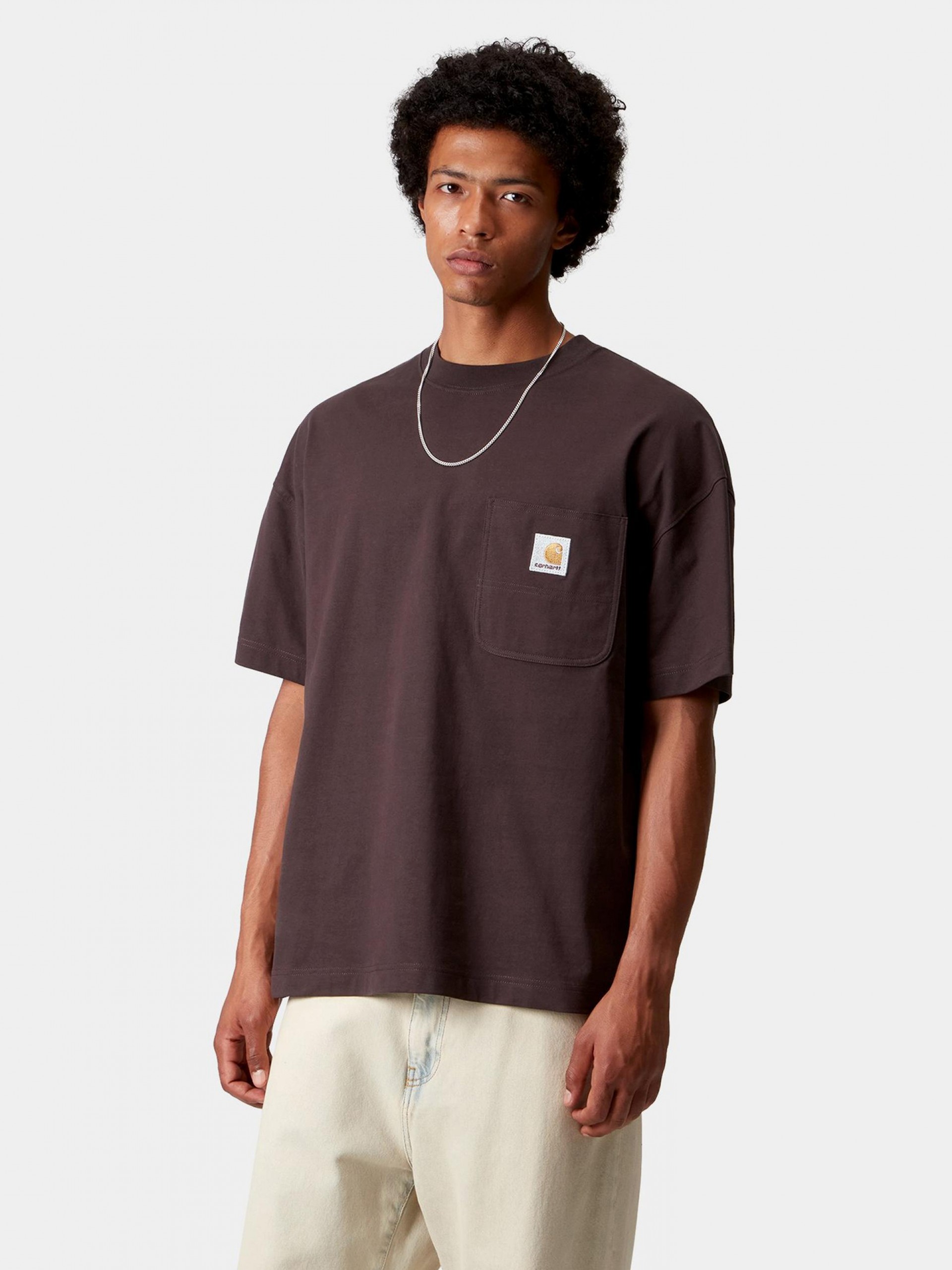 T-shirt Carhartt WIP Work Pocket Castanha