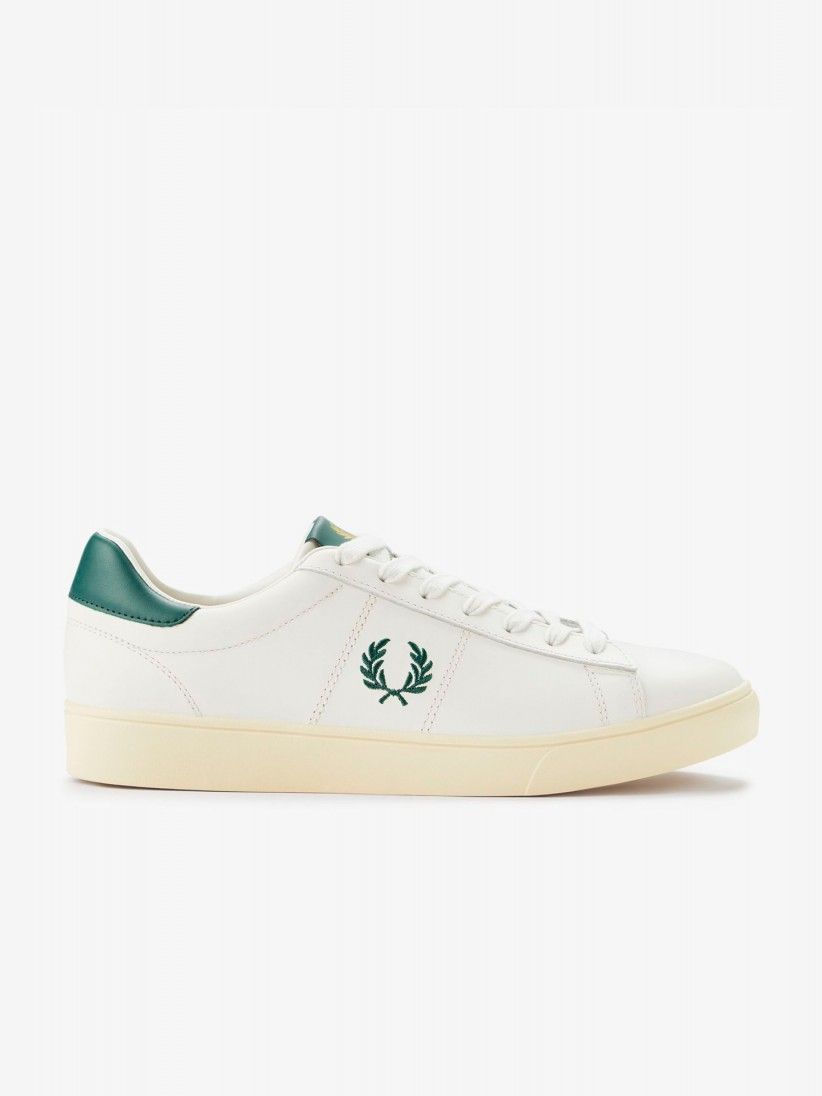 Sapatilhas Fred Perry Spencer Em Couro Brancas e Verdes