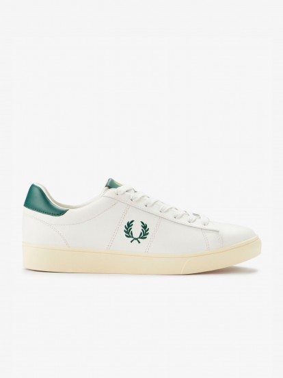 Fred Perry Spencer Leather White and Green Sneakers