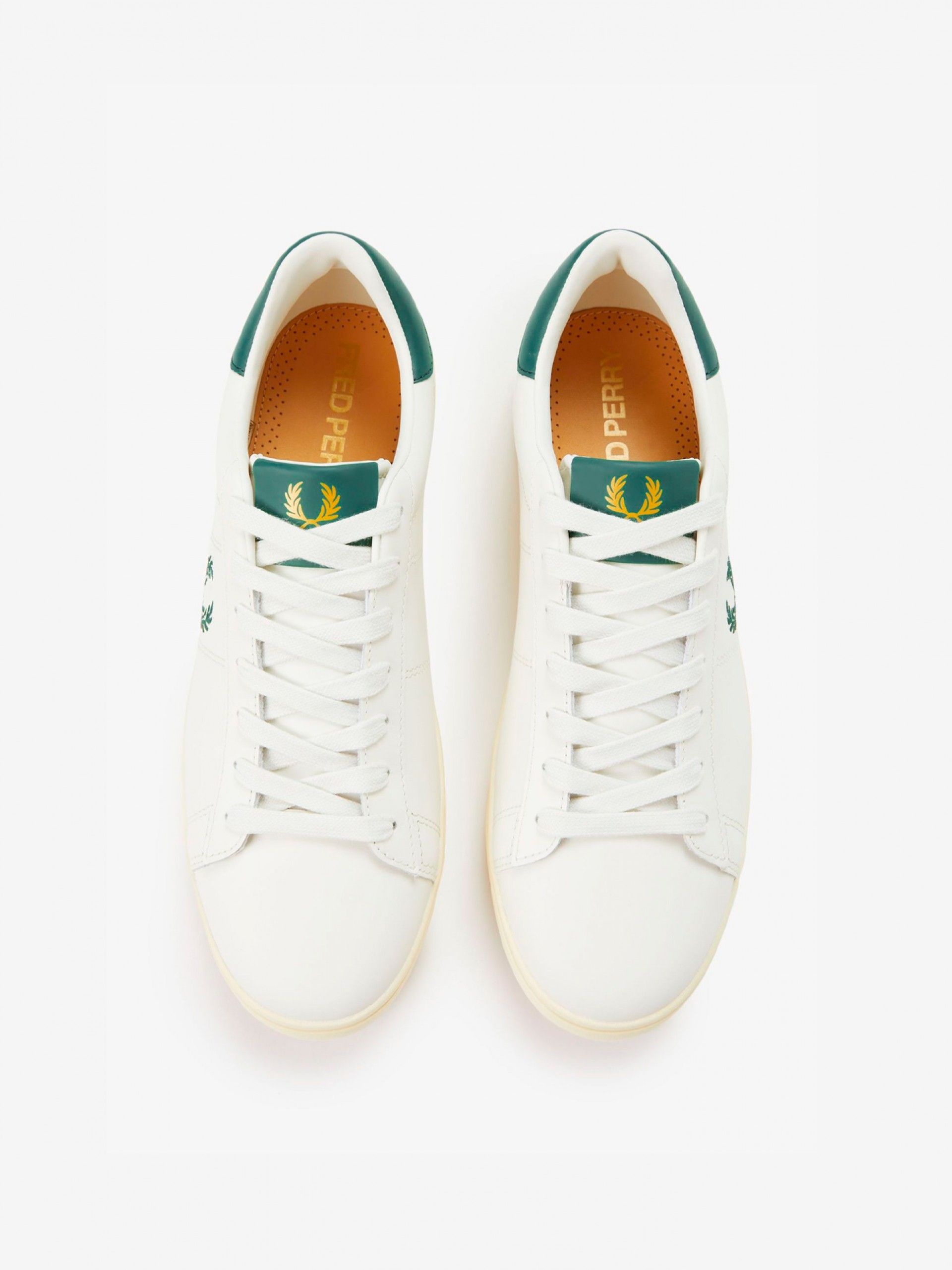 Zapatillas Fred Perry Spencer De Piel Blancas y Verdes