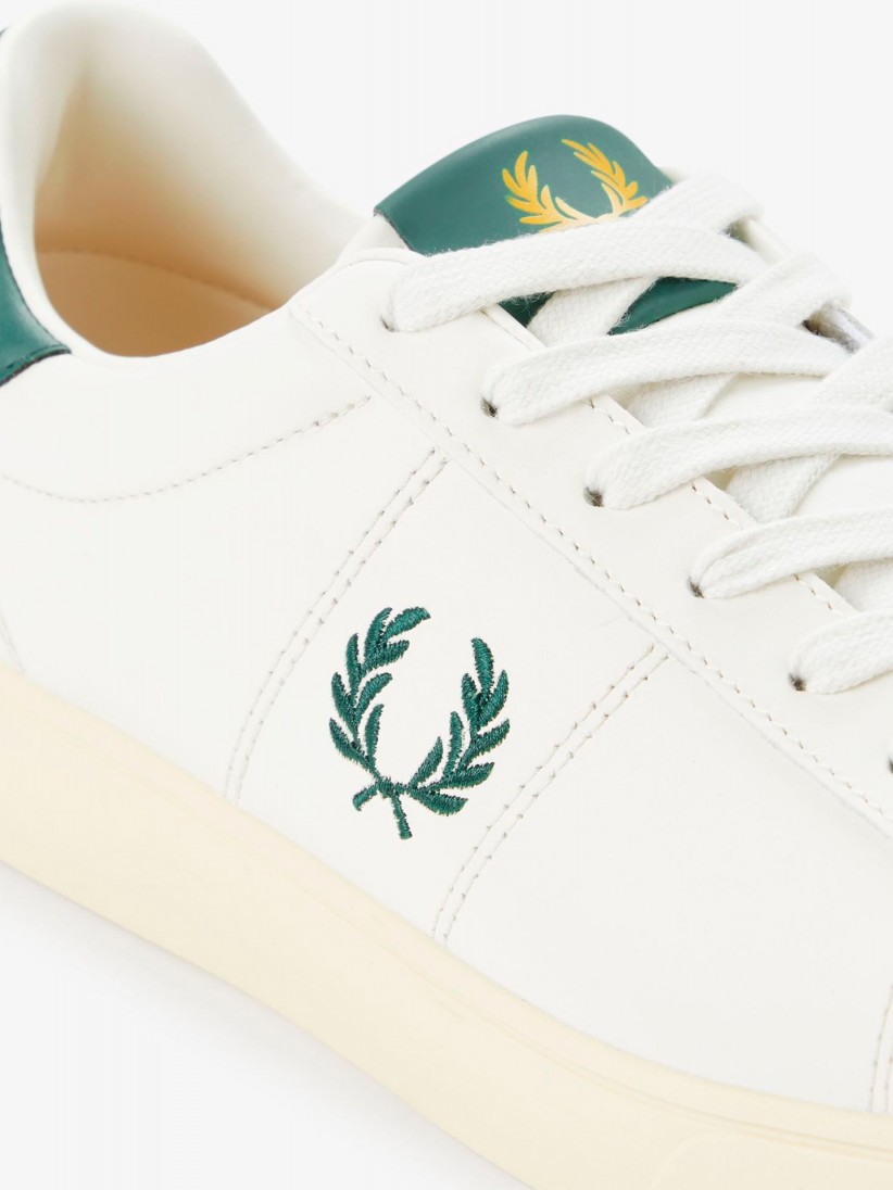 Sapatilhas Fred Perry Spencer Em Couro Brancas e Verdes