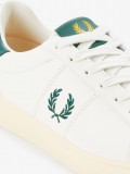 Sapatilhas Fred Perry Spencer Em Couro Brancas e Verdes