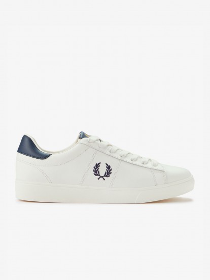 Sapatilhas Fred Perry Spencer Em Couro Brancas e Azuis