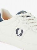Sapatilhas Fred Perry Spencer Em Couro Brancas e Azuis