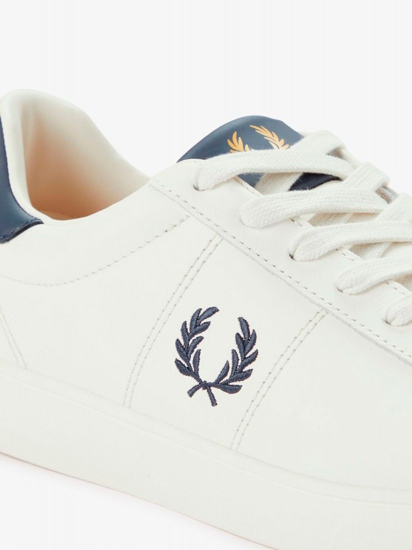 Sapatilhas Fred Perry Spencer Em Couro Brancas e Azuis