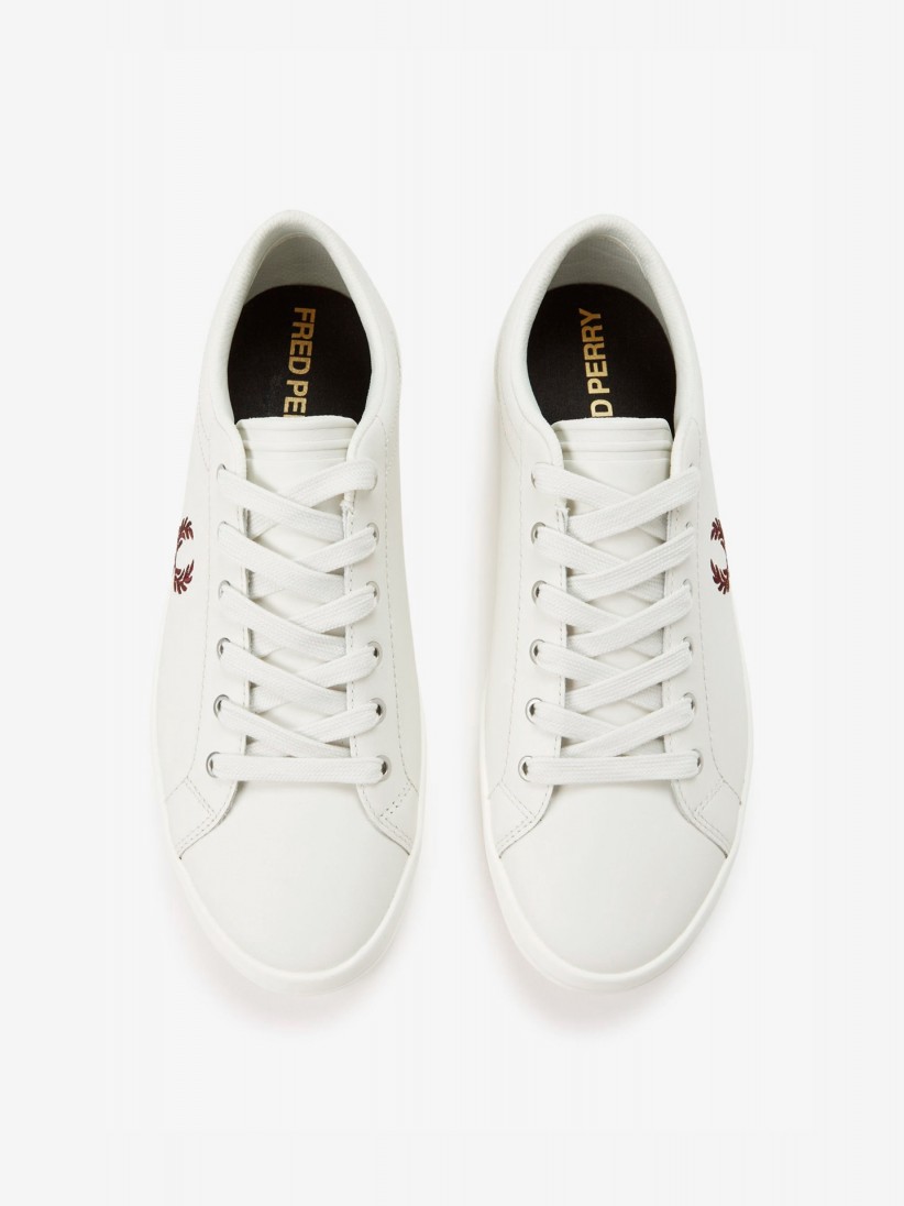 Sapatilhas Fred Perry Baseline Em Couro Cinzentas e Castanhas