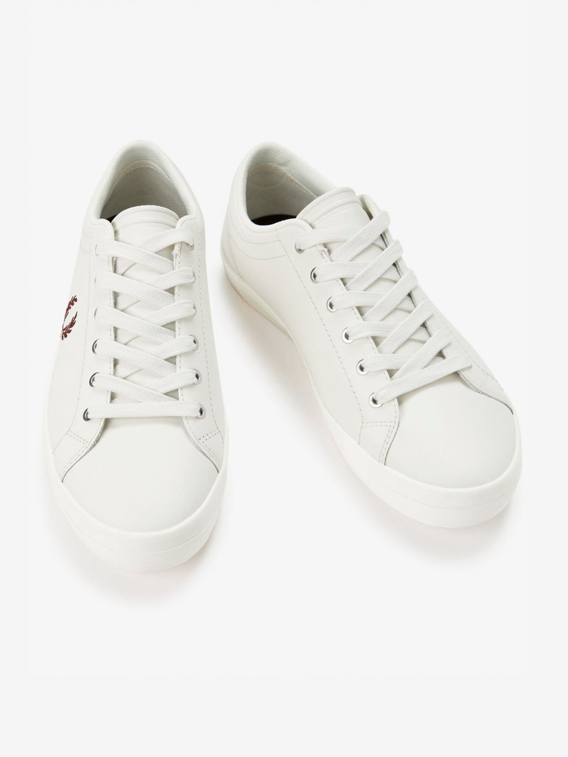 Sapatilhas Fred Perry Baseline Em Couro Cinzentas e Castanhas